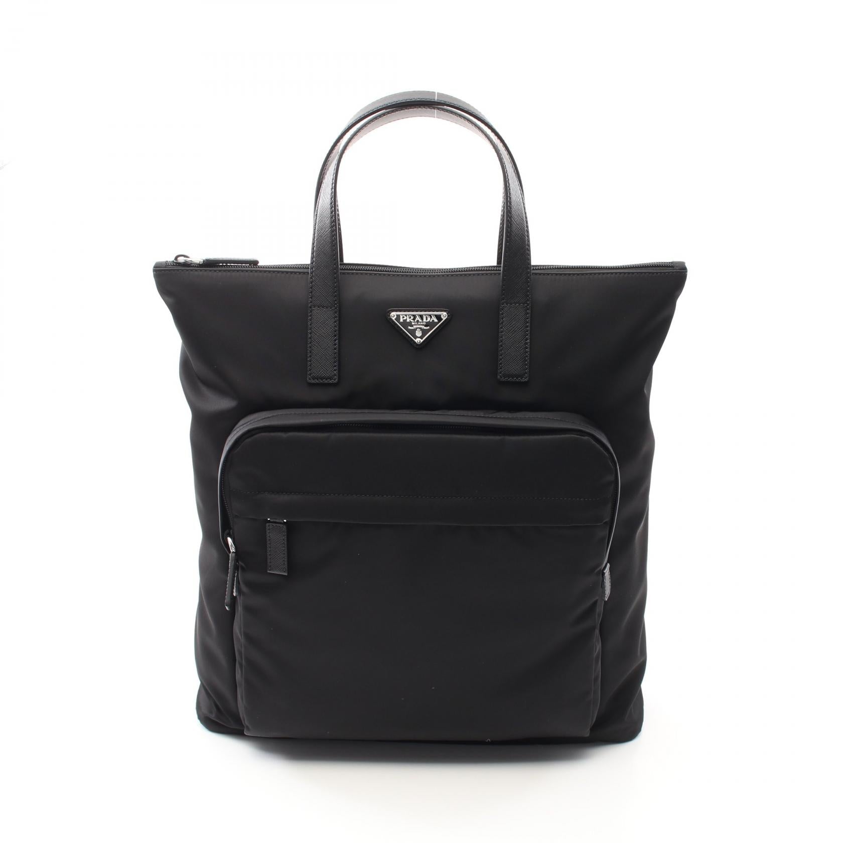 Prada Tessuto Backpack Leather Nylon Saffiano