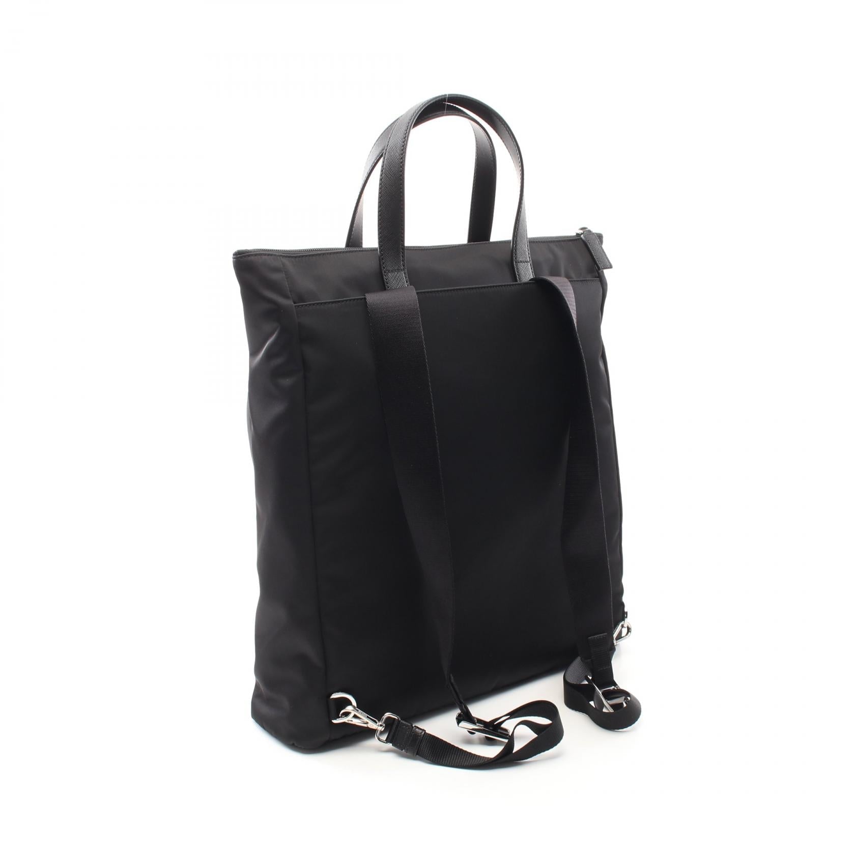 Prada Tessuto Backpack Leather Nylon Saffiano