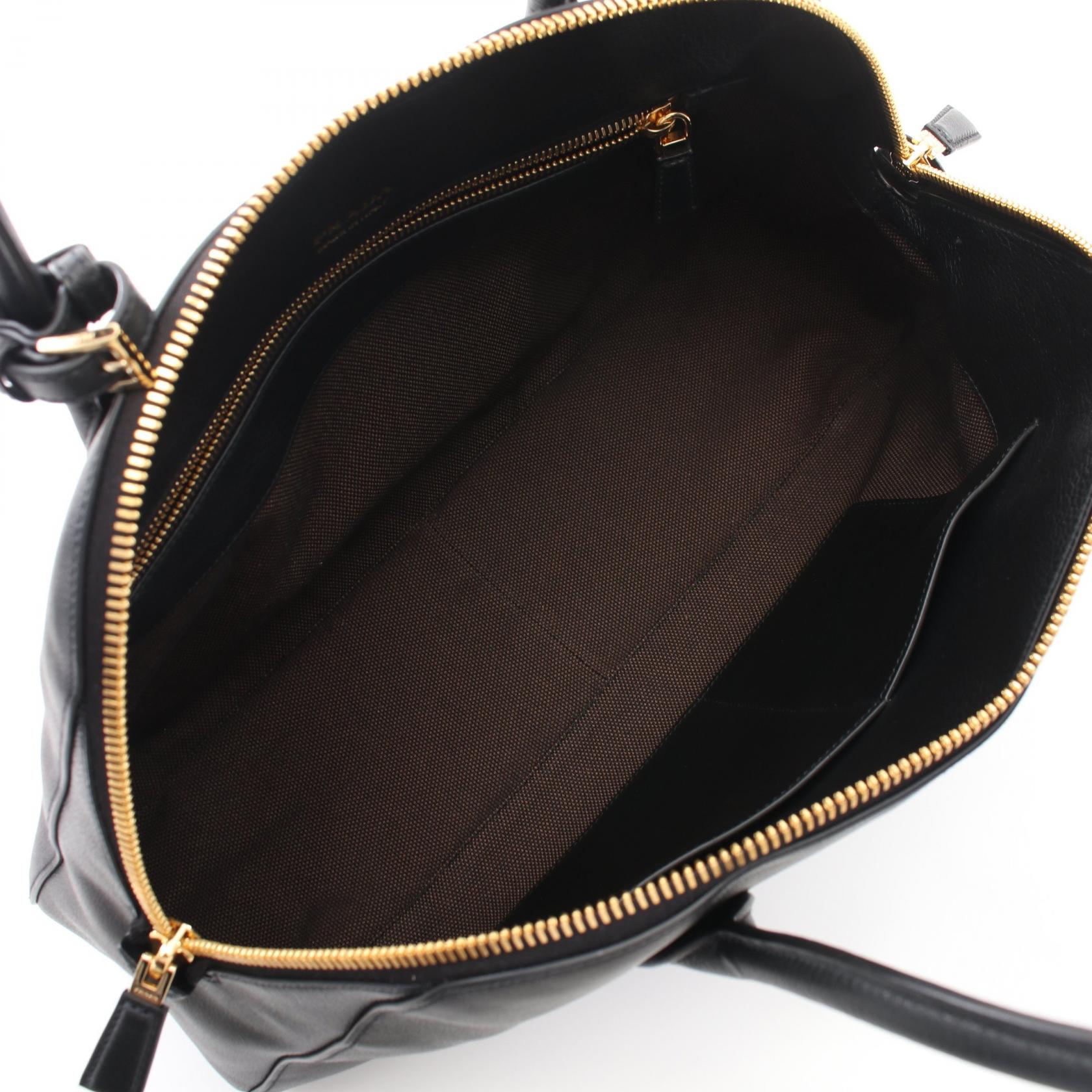 Prada Soft Grain Tote Bag Leather