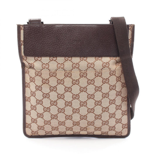 Gucci Shoulder Bag Canvas Leather 1