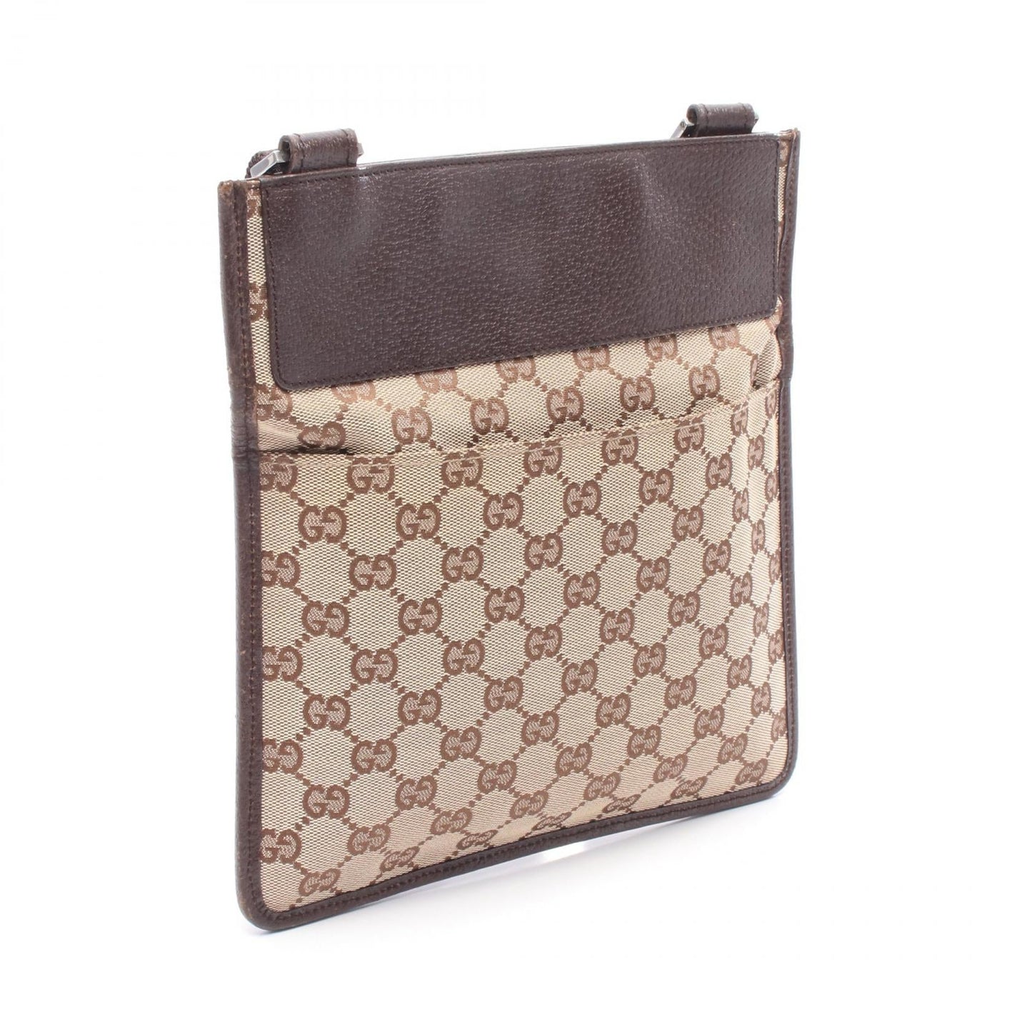 Gucci Shoulder Bag Canvas Leather 1