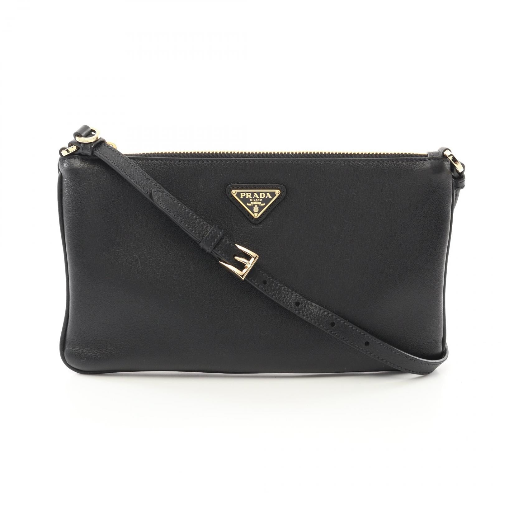 Prada Soft Grain Calf Shoulder Bag Leather Calf Leather