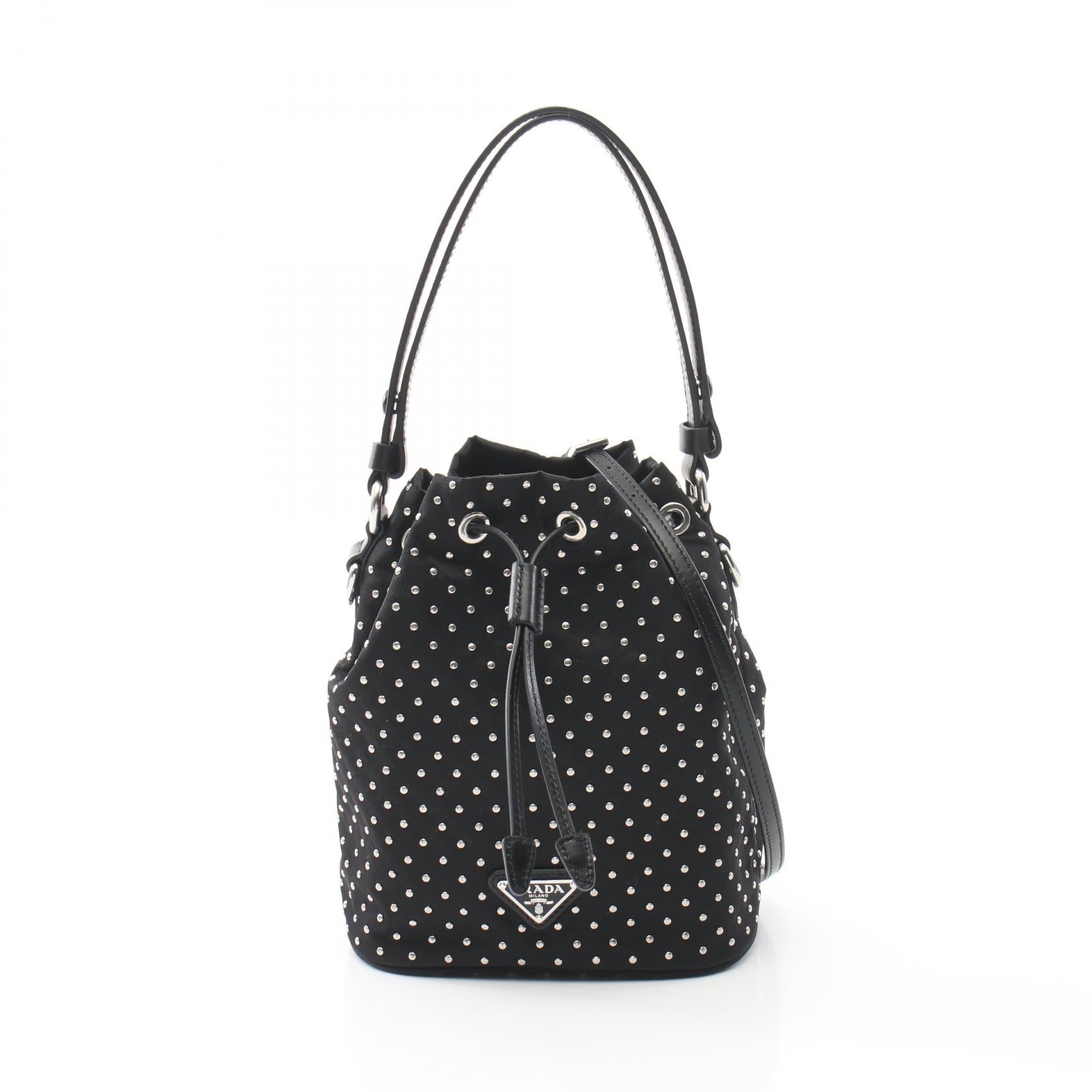 Prada Studs Handbag Nylon Travel Bag
