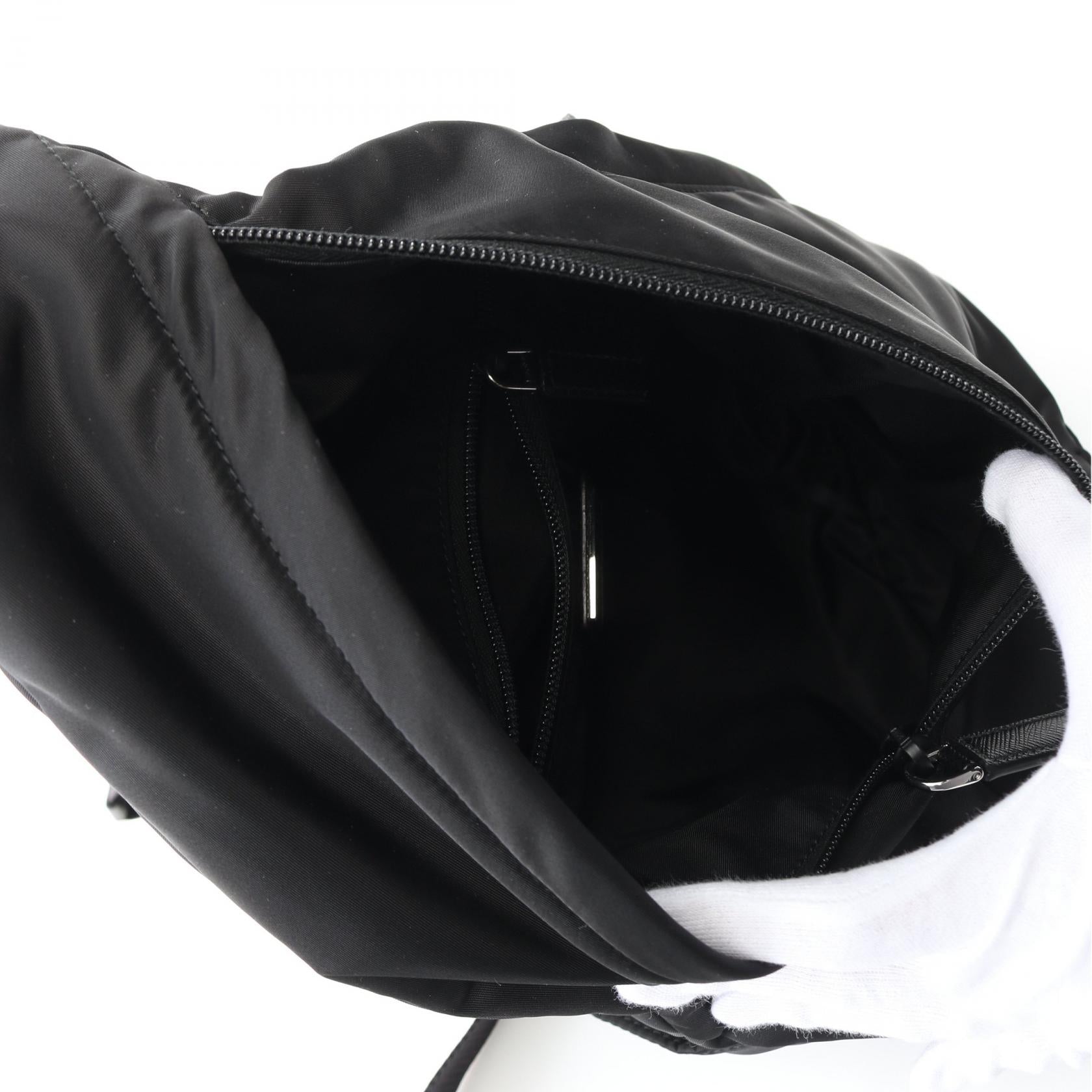 Prada Tessuto Waist Bag Leather Nylon Saffiano Travel Bag