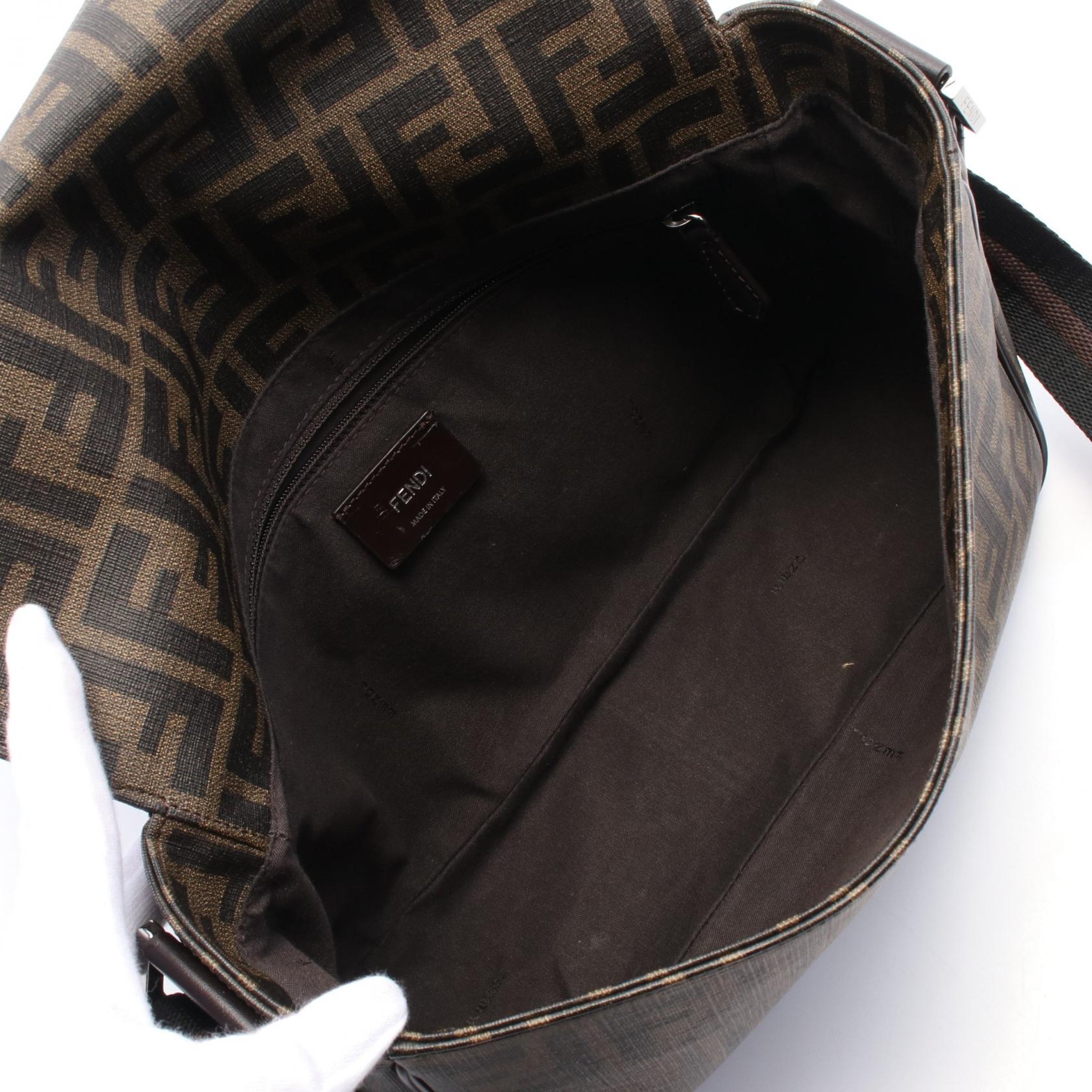Fendi Zucca Pvc Coated Shoulder Bag Canvas