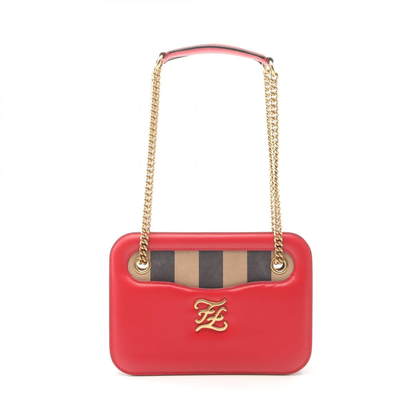 Fendi Calligraphy Shoulder Bag Leather