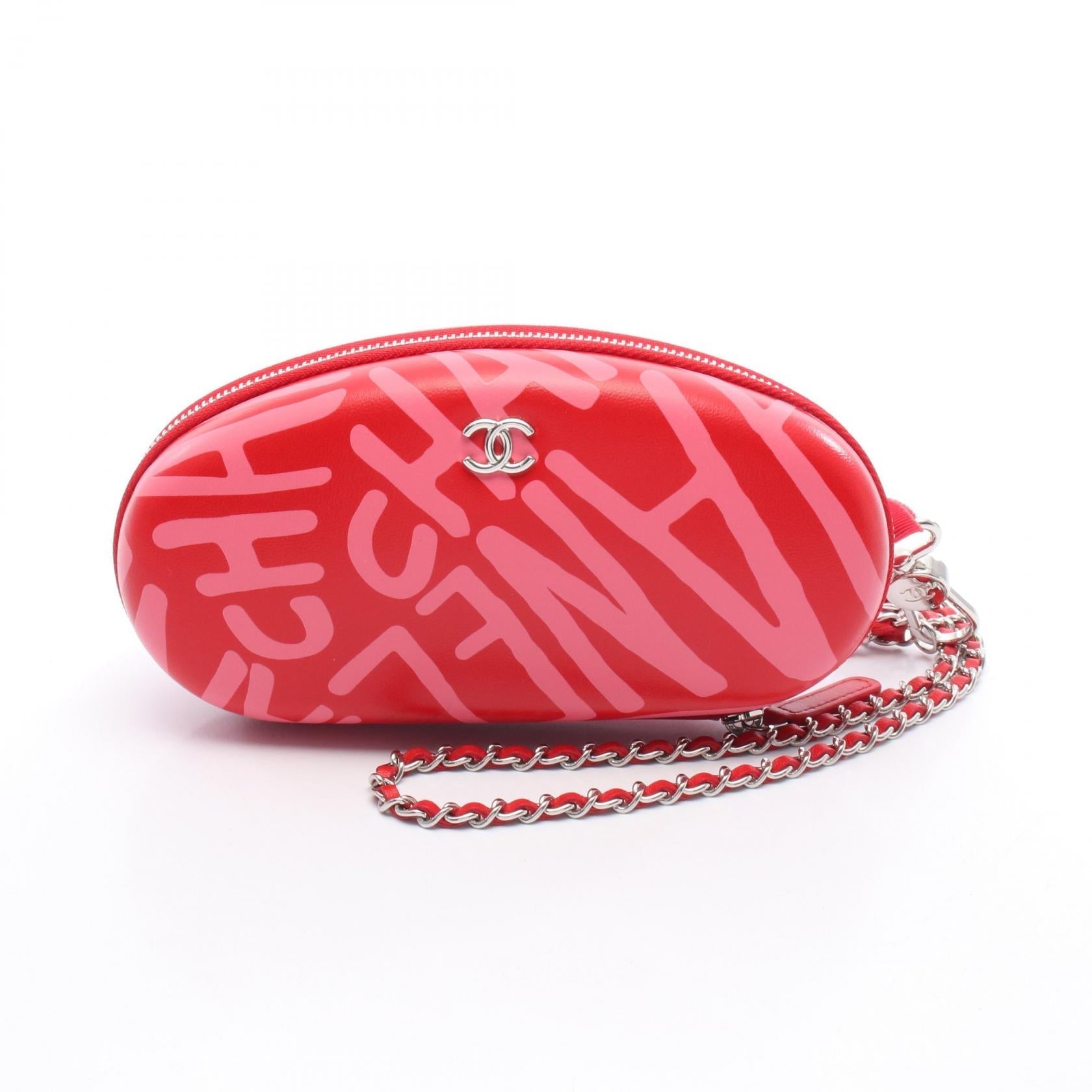 Chanel Coco Neige Convertible Zip Around Sunglasses Case 2WAY Leather
