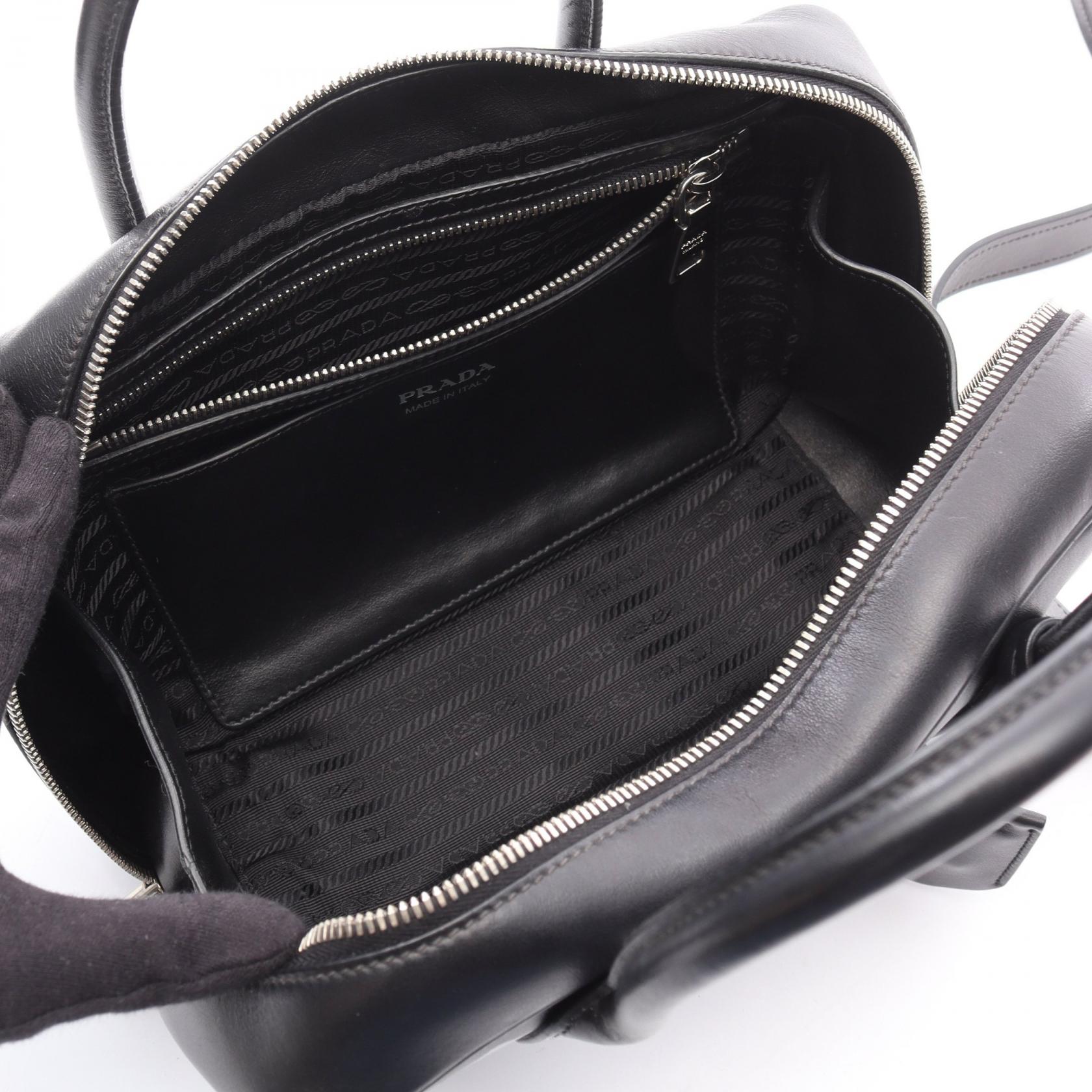 Prada Banana Print Handbag Leather Travel Bag