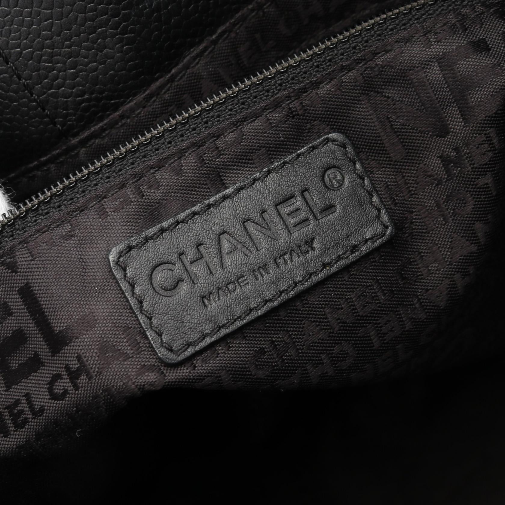 Chanel Choco Bar Caviar Skin Tote Bag