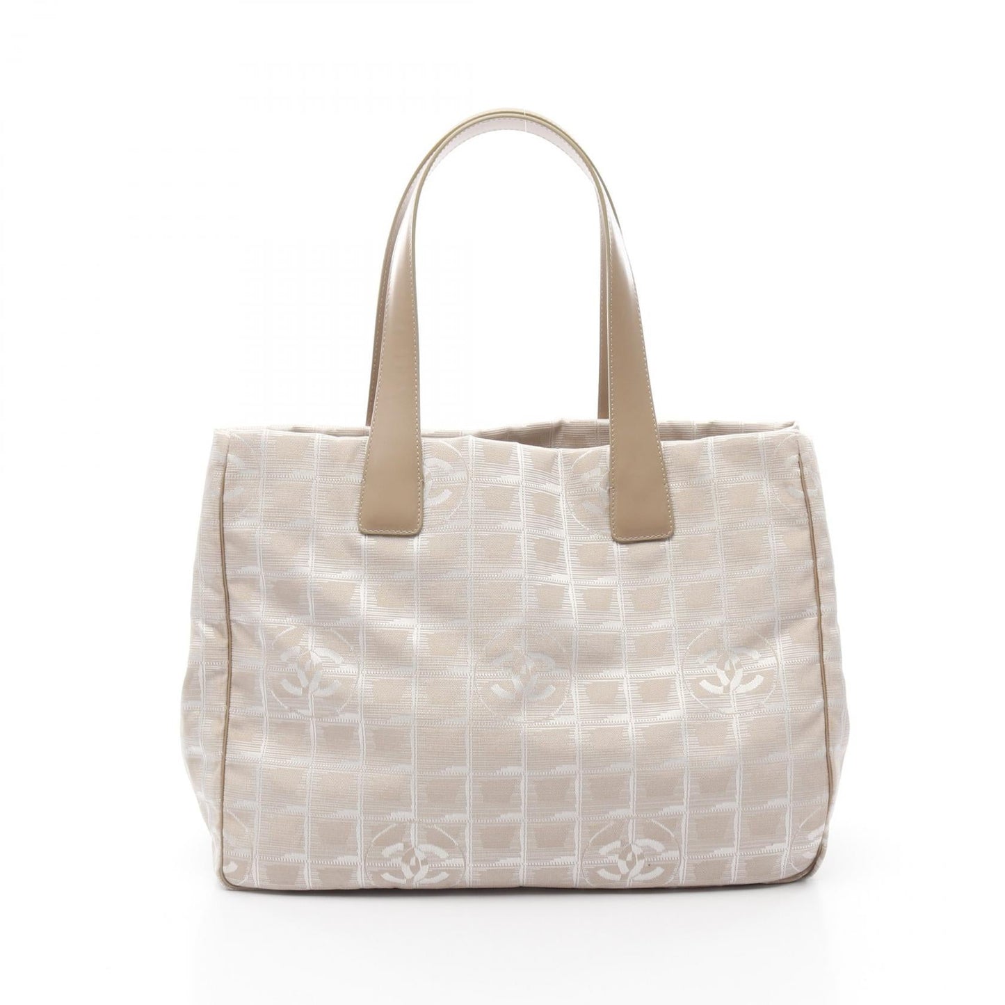 Chanel New Travel Line Leather Nylon Canvas Tote Bag