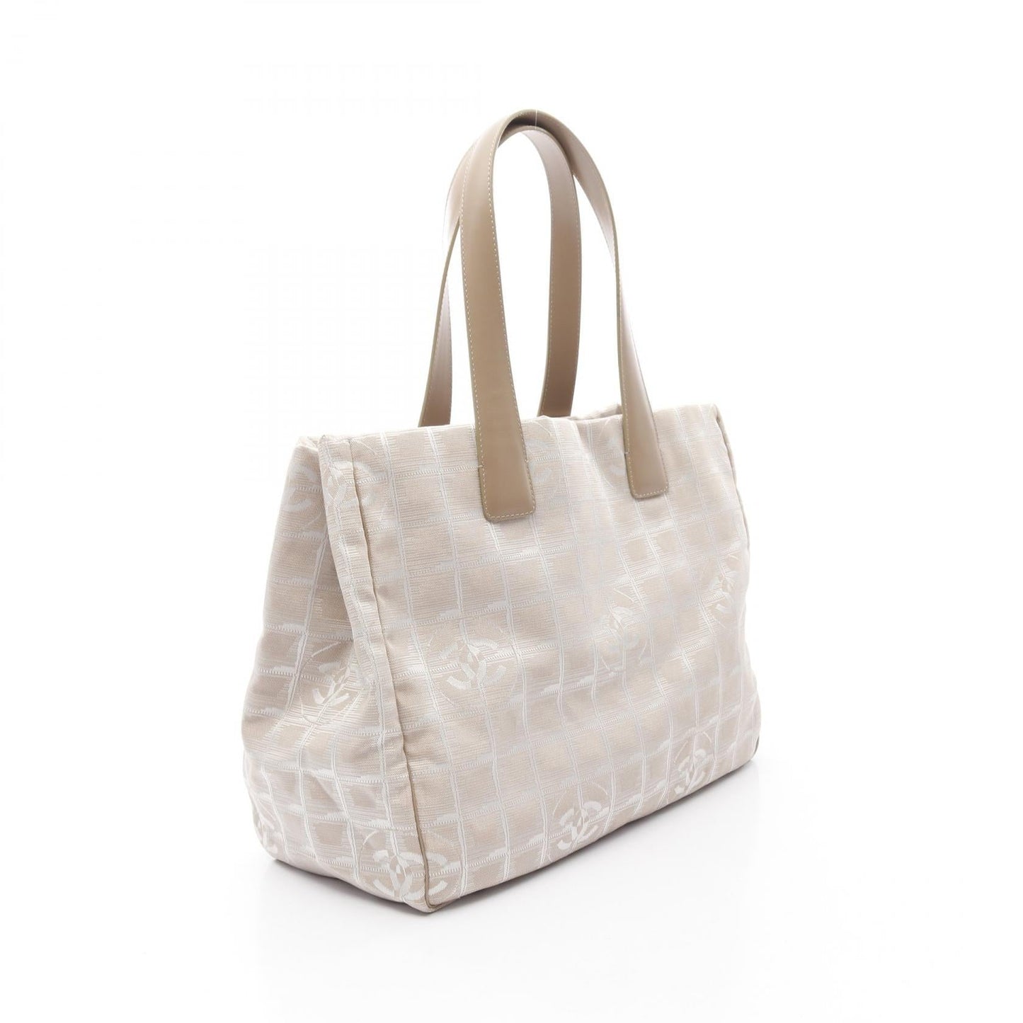 Chanel New Travel Line Leather Nylon Canvas Tote Bag