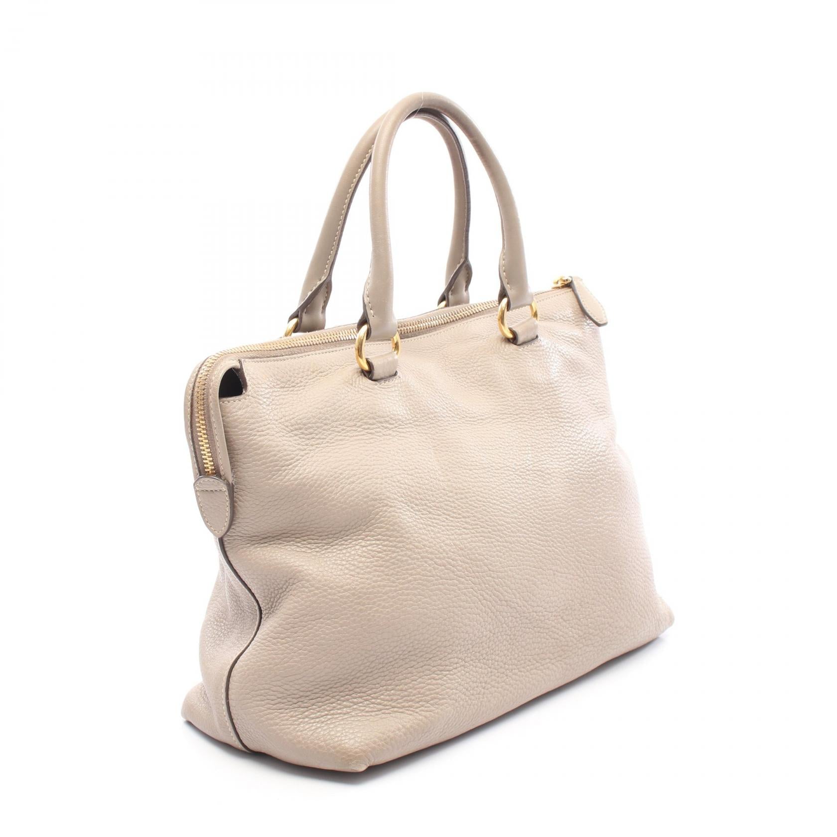 Prada Vit Daino Handbag Leather Travel Bag