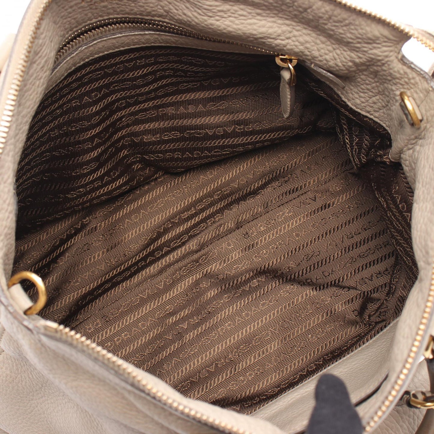 Prada Vit Daino Handbag Leather Travel Bag