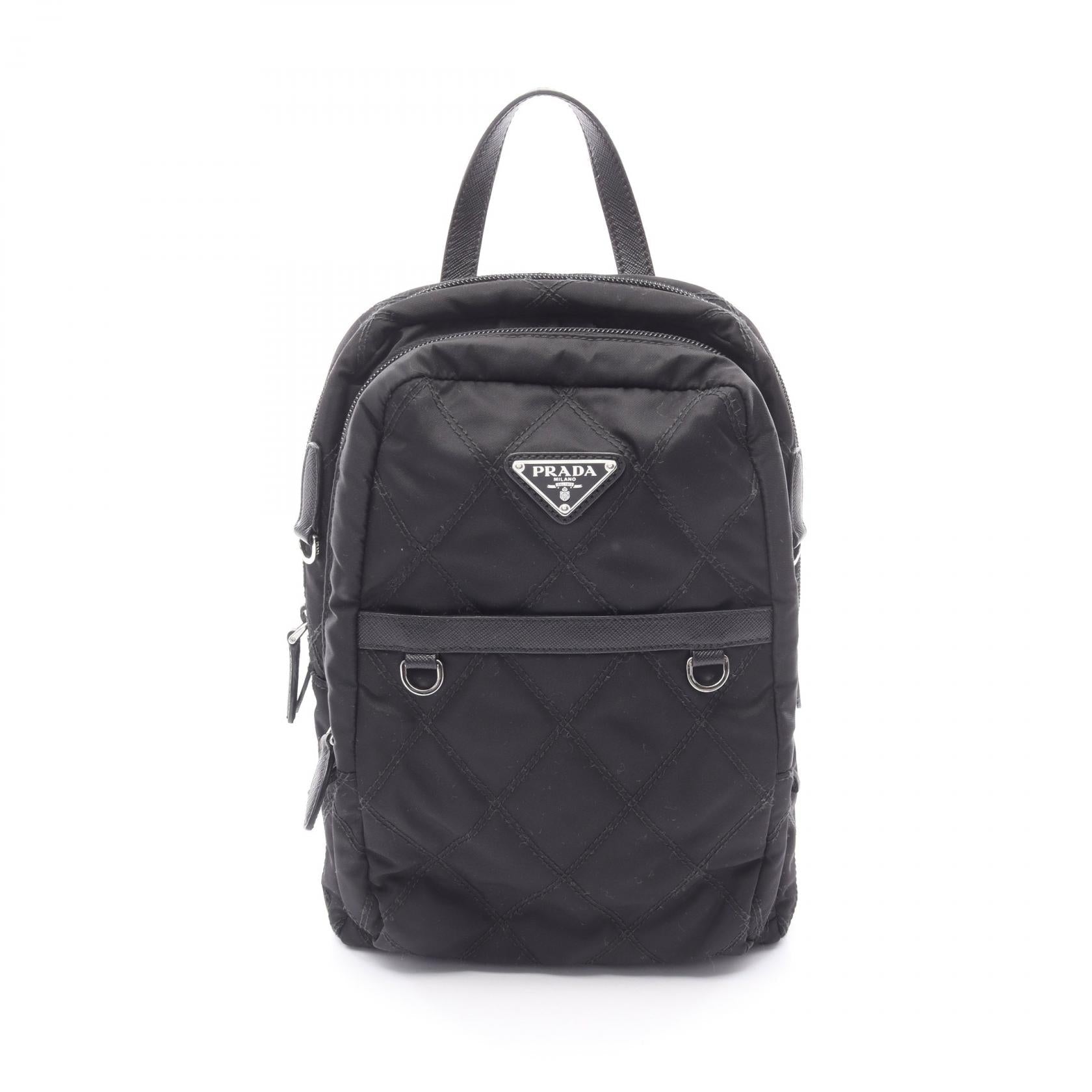 Prada Backpack Leather Nylon Nylon Leather Backpack