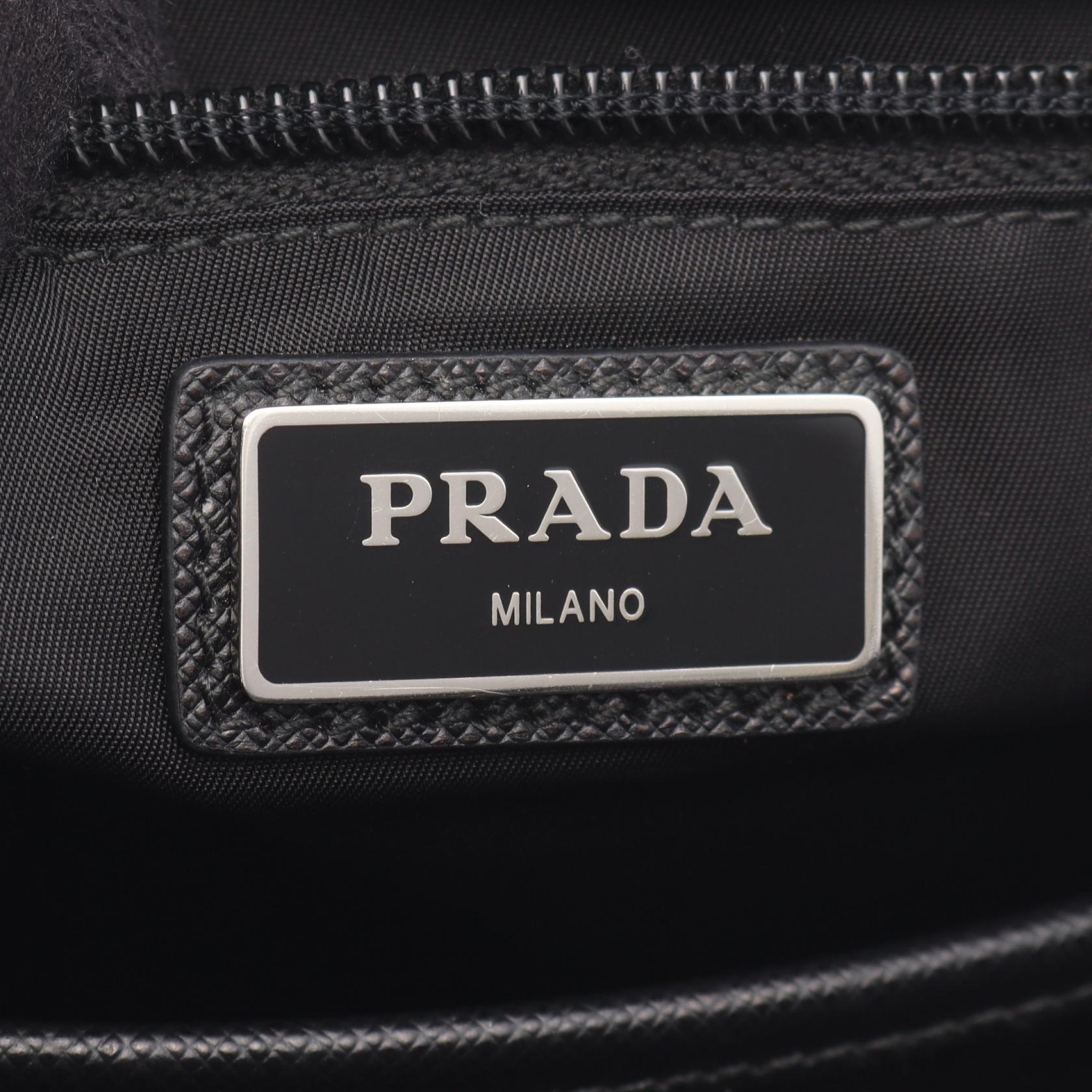 Prada Backpack Leather Nylon Nylon Leather Backpack