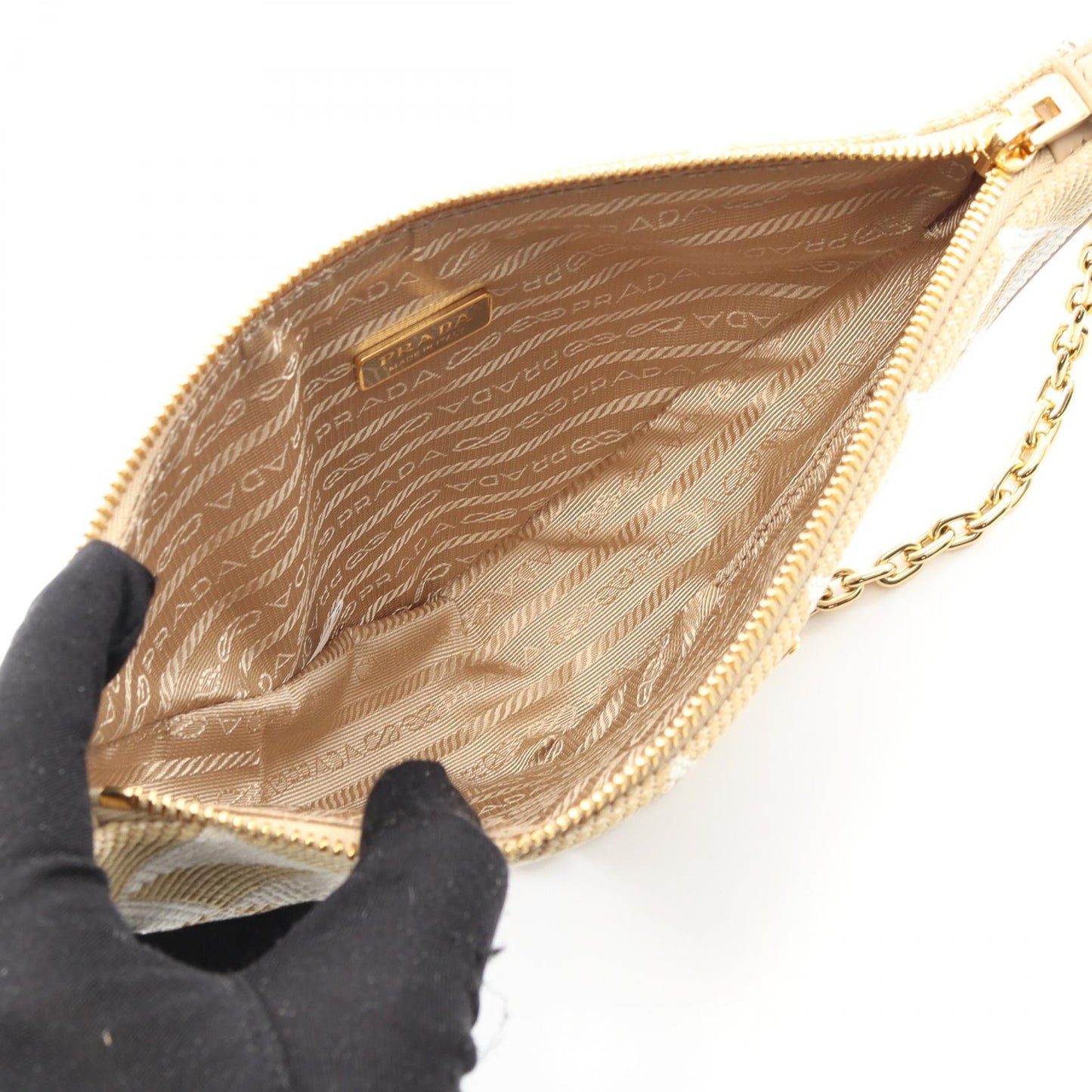 Prada Jacqu Shoulder Bag Leather Canvas