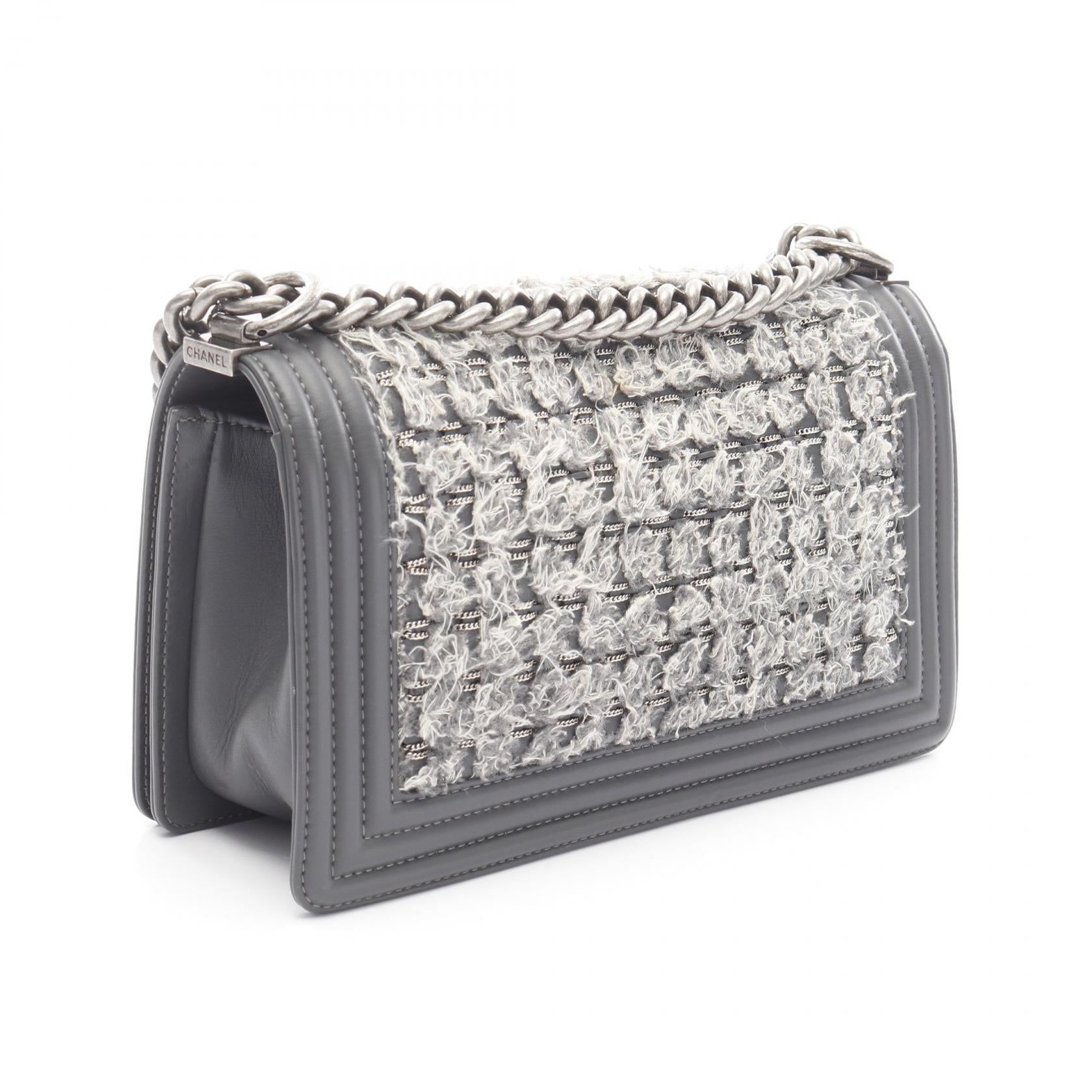 Chanel Boy Chanel Fabric Leather Shoulder Bag