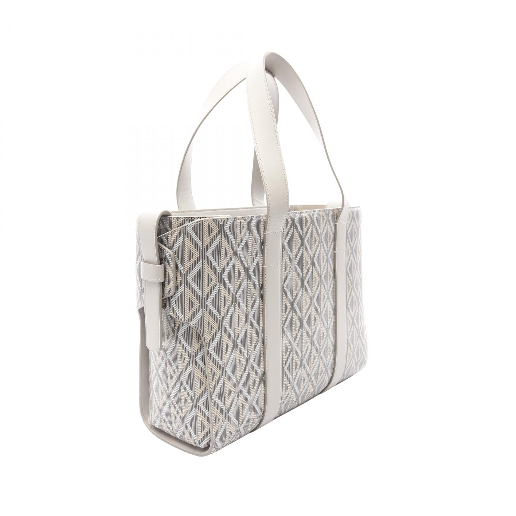 Dior Cd Diamond Corolle Pvc Coated Tote Bag Leather Canvas