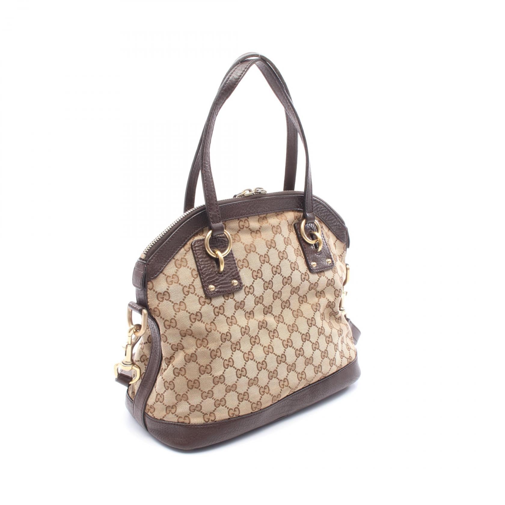 Gucci Interlocking 2Way Handbag Canvas Travel Bag