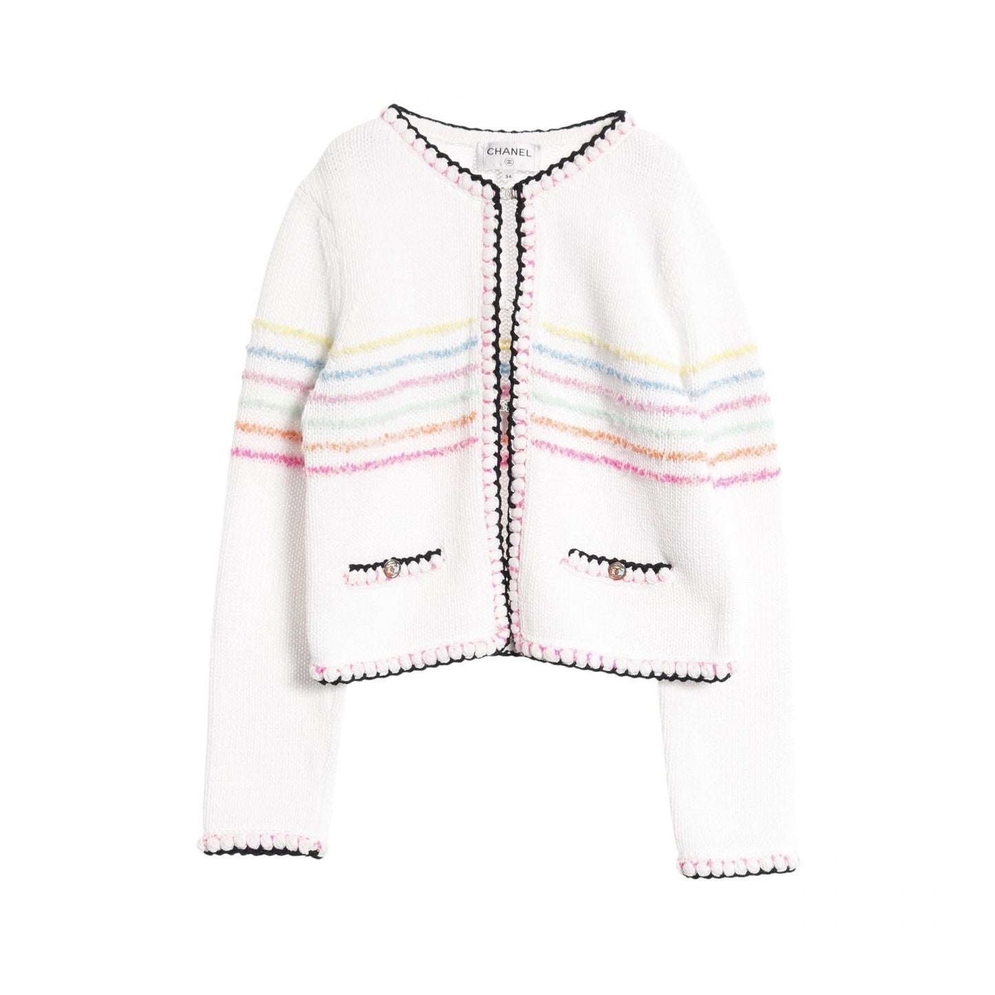 Chanel Coco Mark Button Cotton Nylon Cardigan Bag