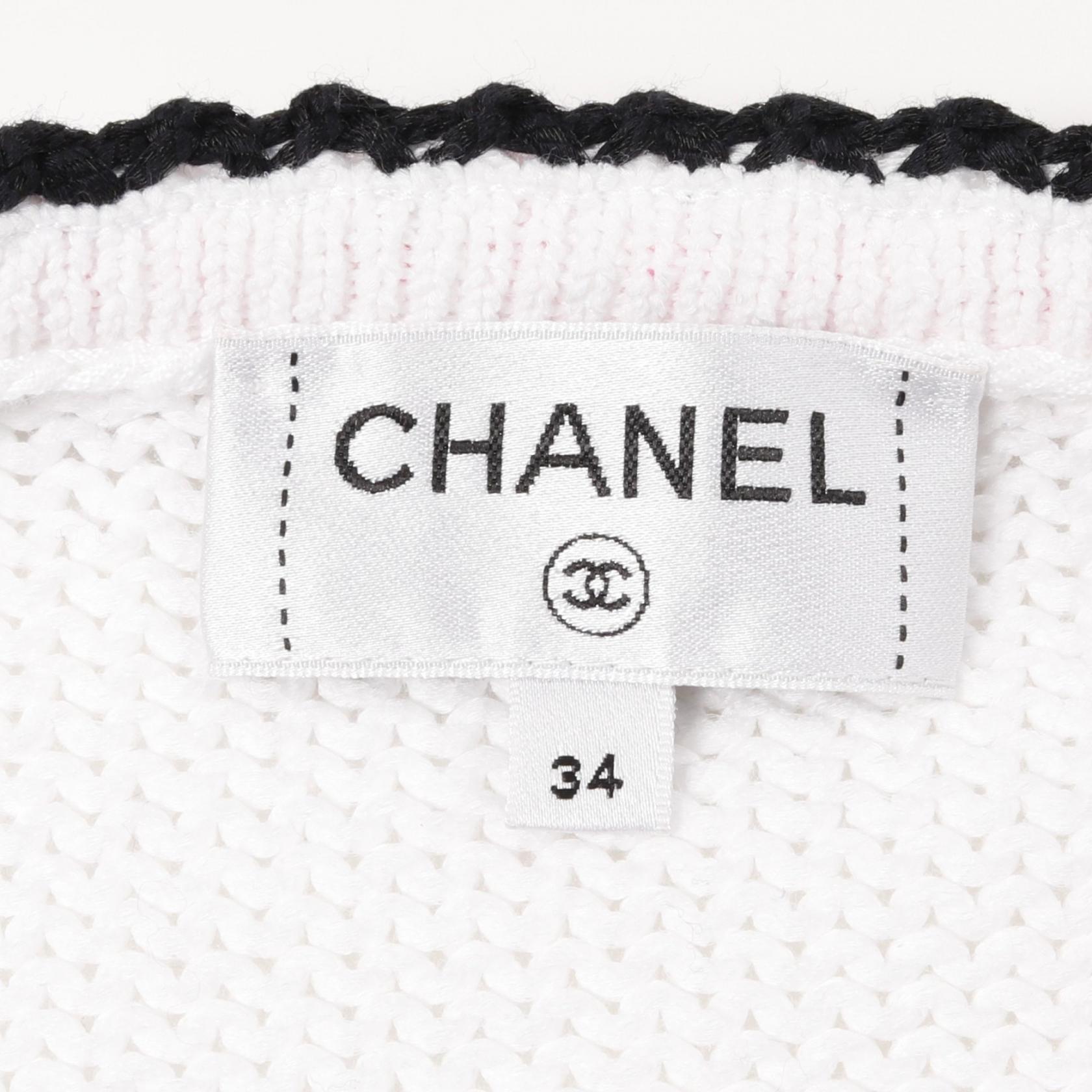 Chanel Coco Mark Button Cotton Nylon Cardigan Bag