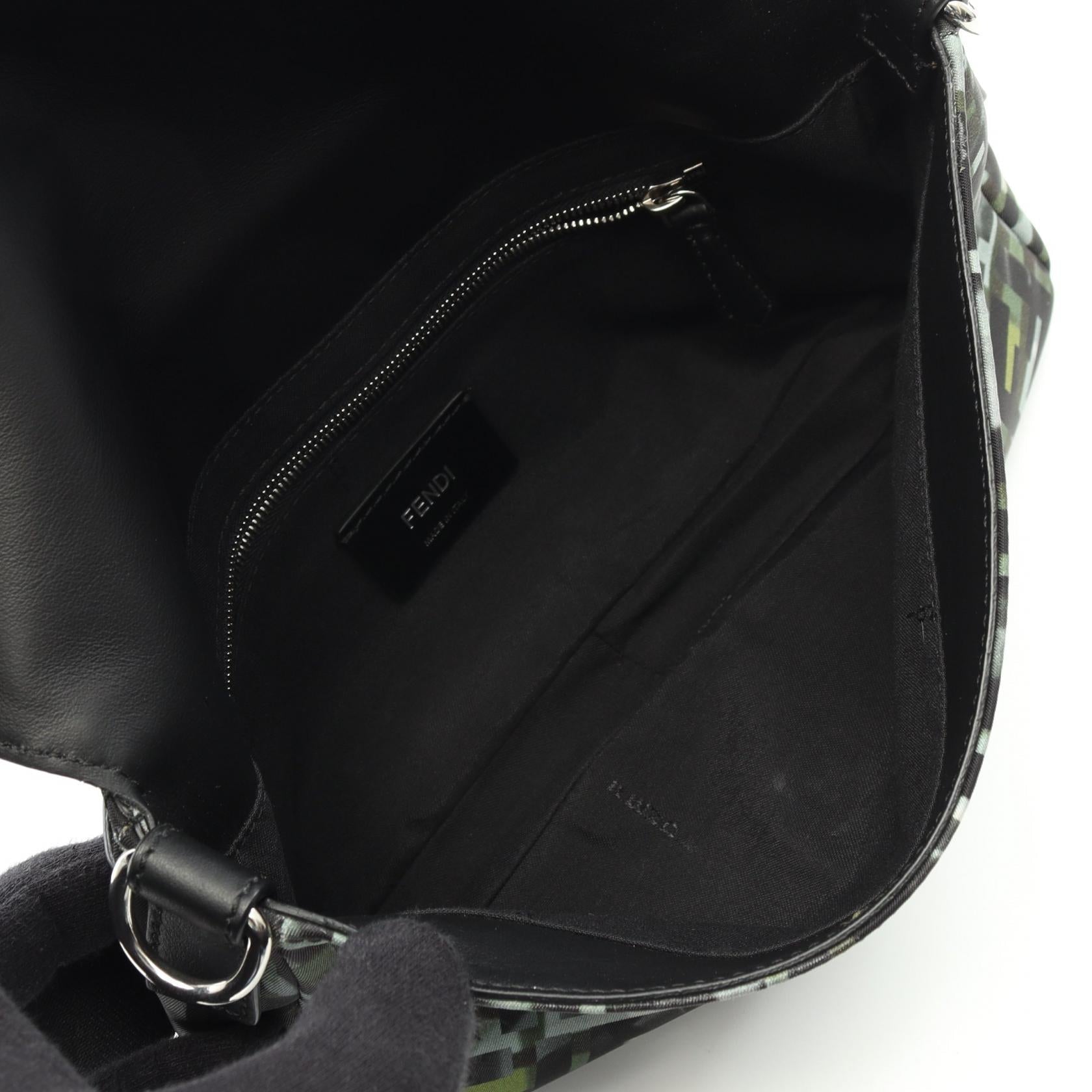 Fendi Mamma Baguette Zucca Waist Bag Leather Nylon Shoulder Bag