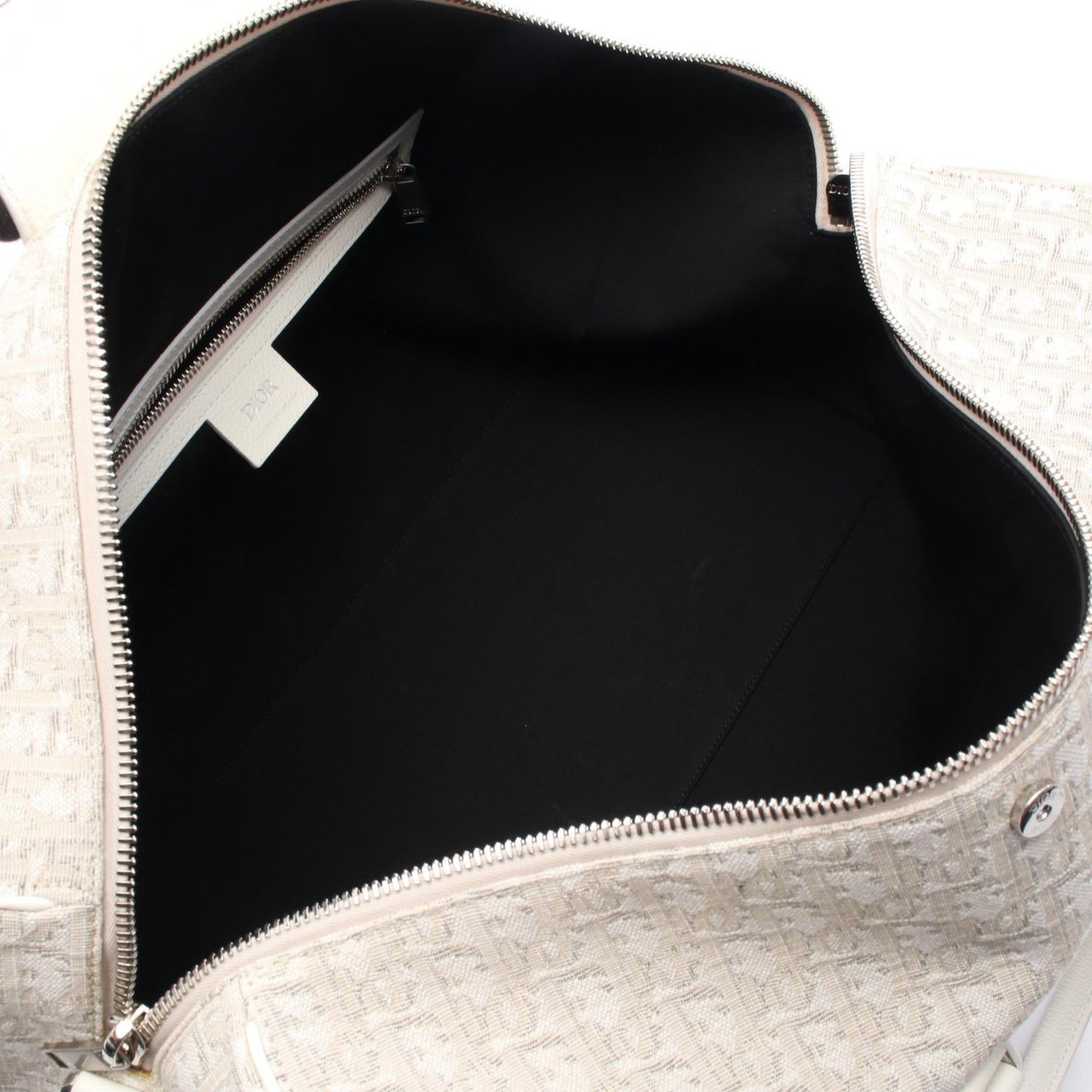 Dior Christian Oblique Boston Bag Leather Canvas Travel Bag