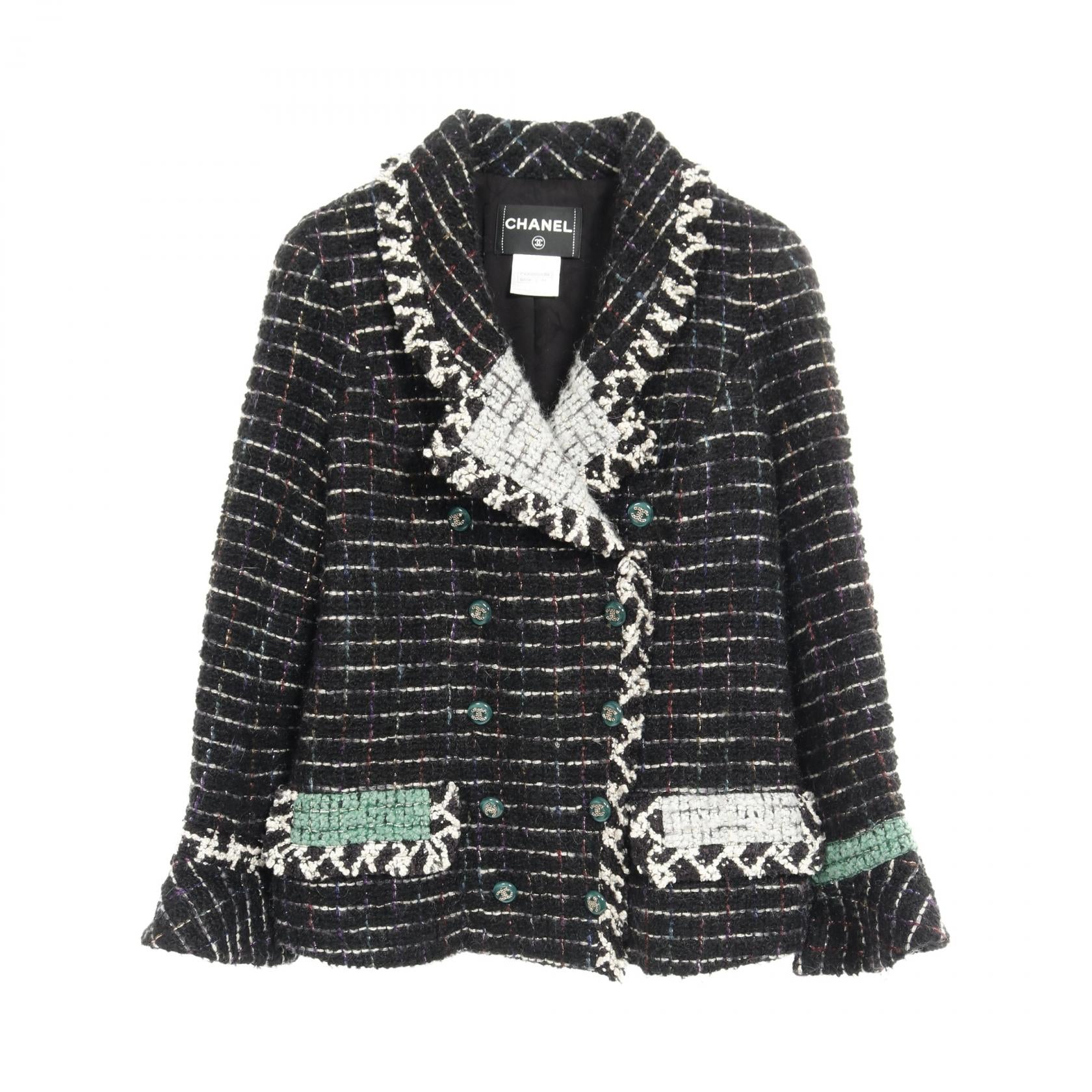 Chanel Coco Mark Button Wool Silk Outerwear Bag