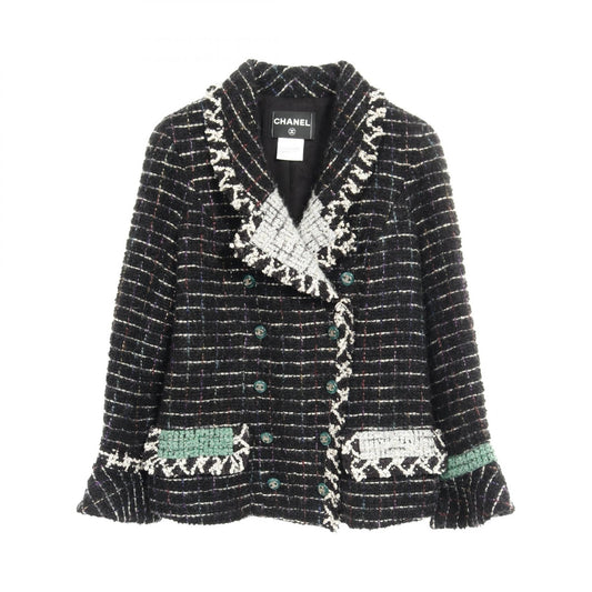 Chanel Coco Mark Button Wool Silk Outerwear Bag