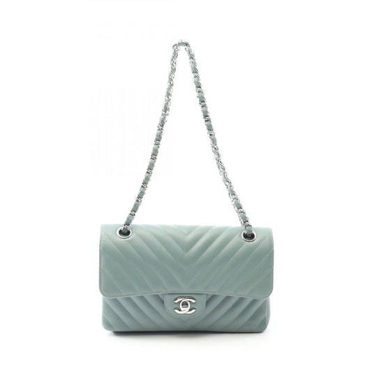 Chanel Chevron V Stitch W Flap Lambskin Shoulder Bag