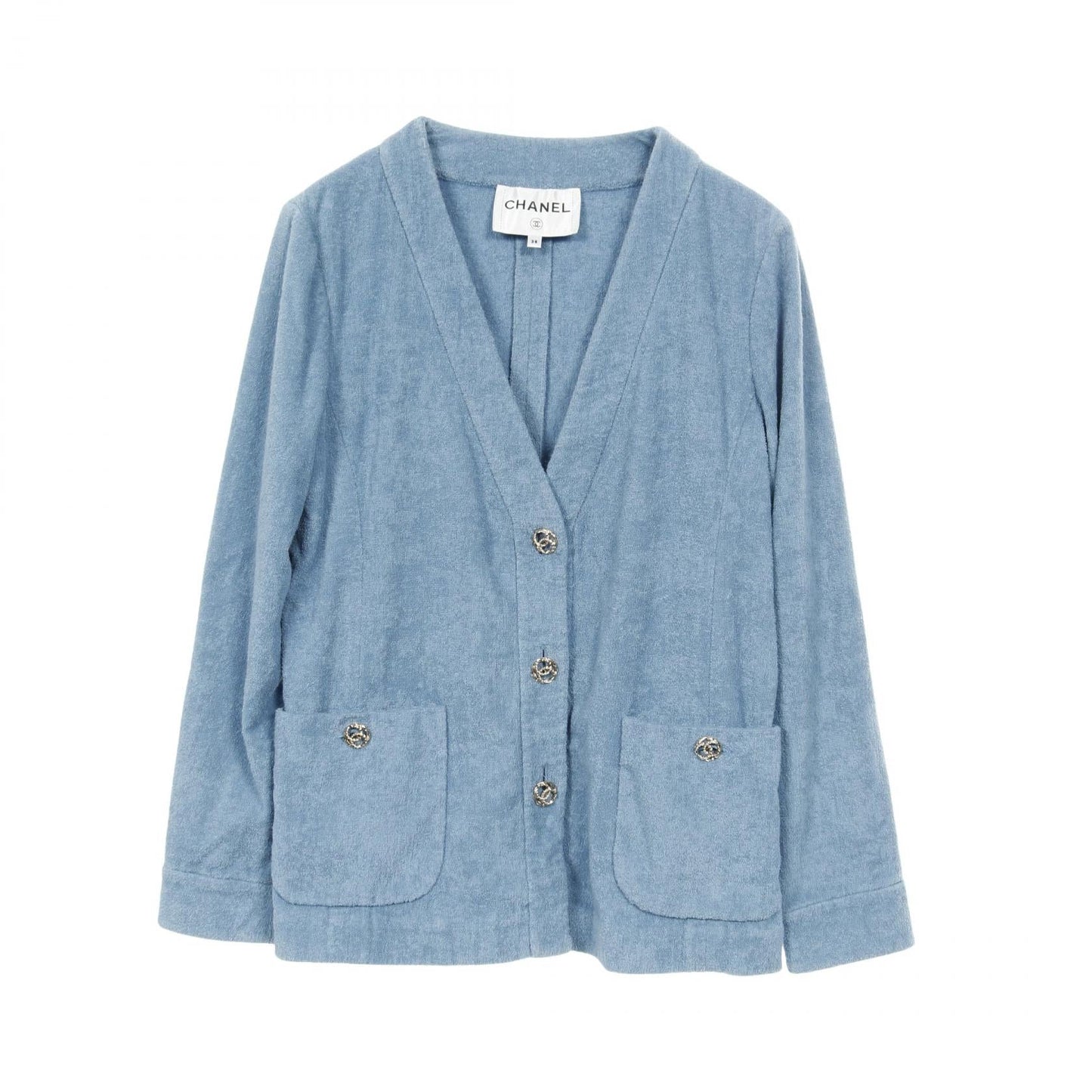 Chanel Coco Mark Button Cotton Cardigan