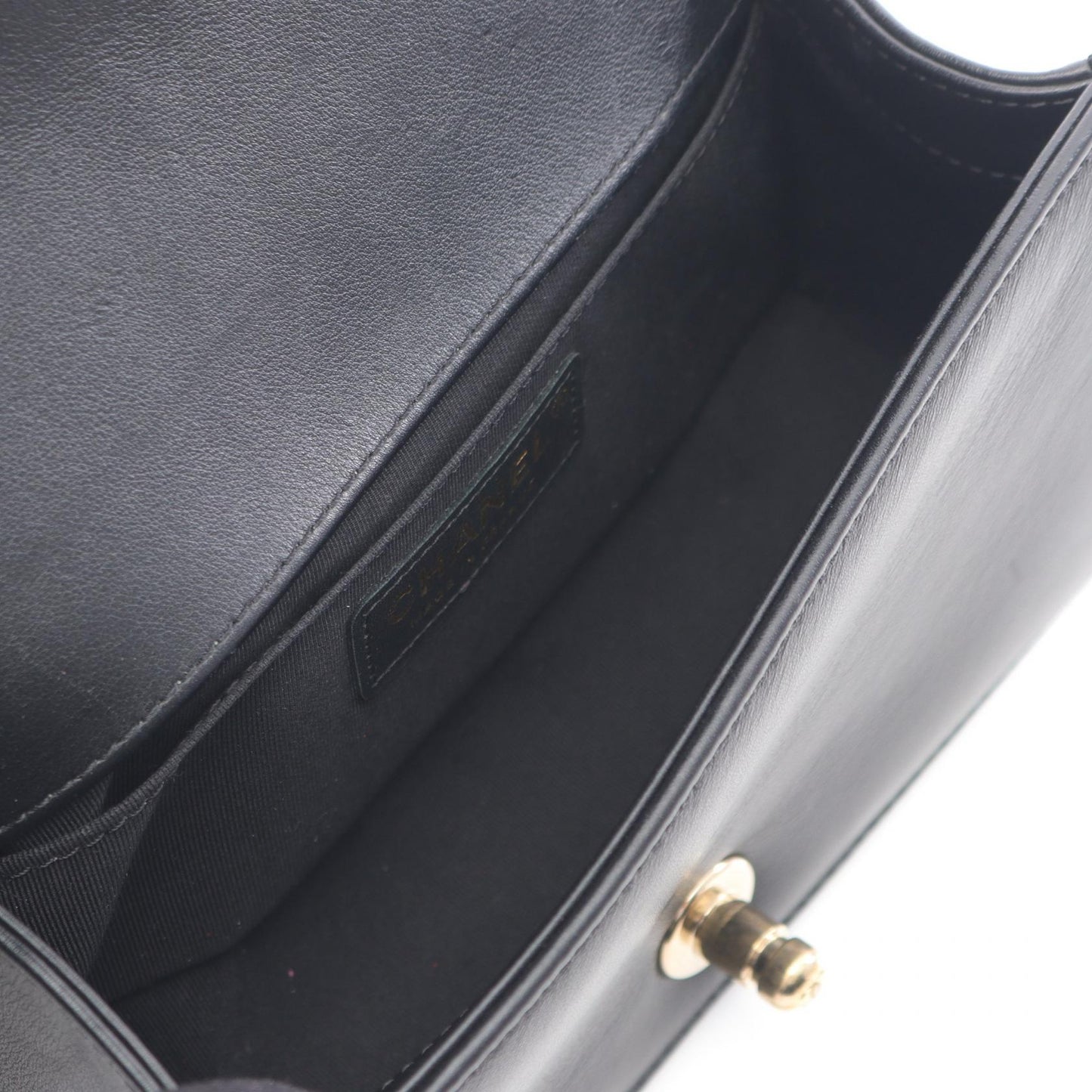 Chanel Boy Leather Fabric Shoulder Bag