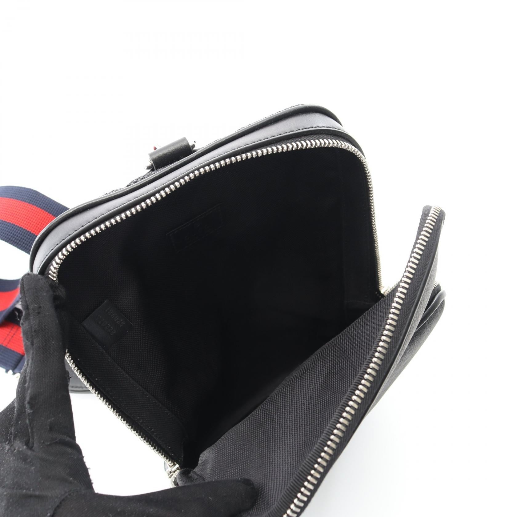 Gucci Sling Bag Pvc Coated Shoulder Bag Leather Canvas Crossbody Bag