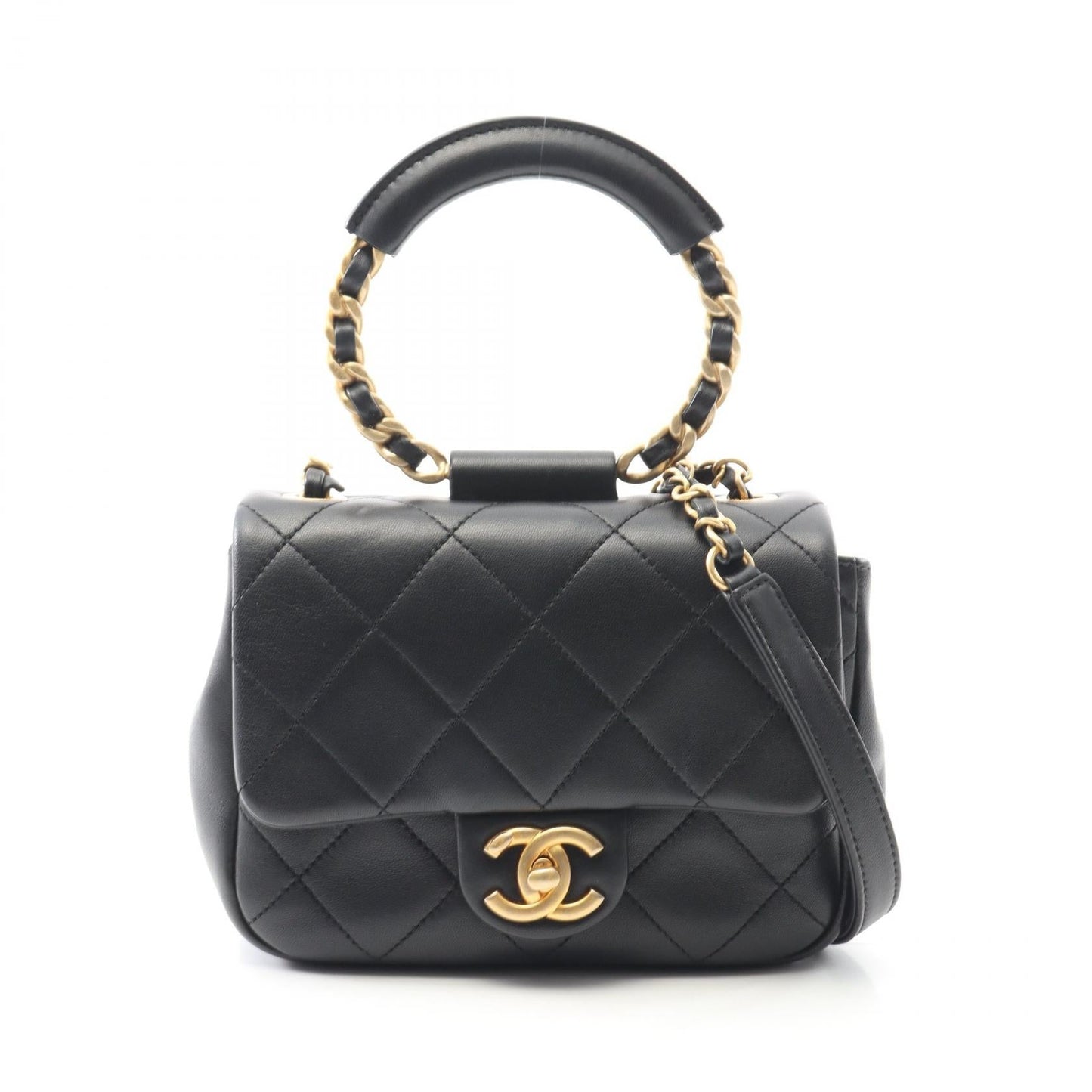 Chanel Top Handle Matelasse Lambskin Shoulder Bag