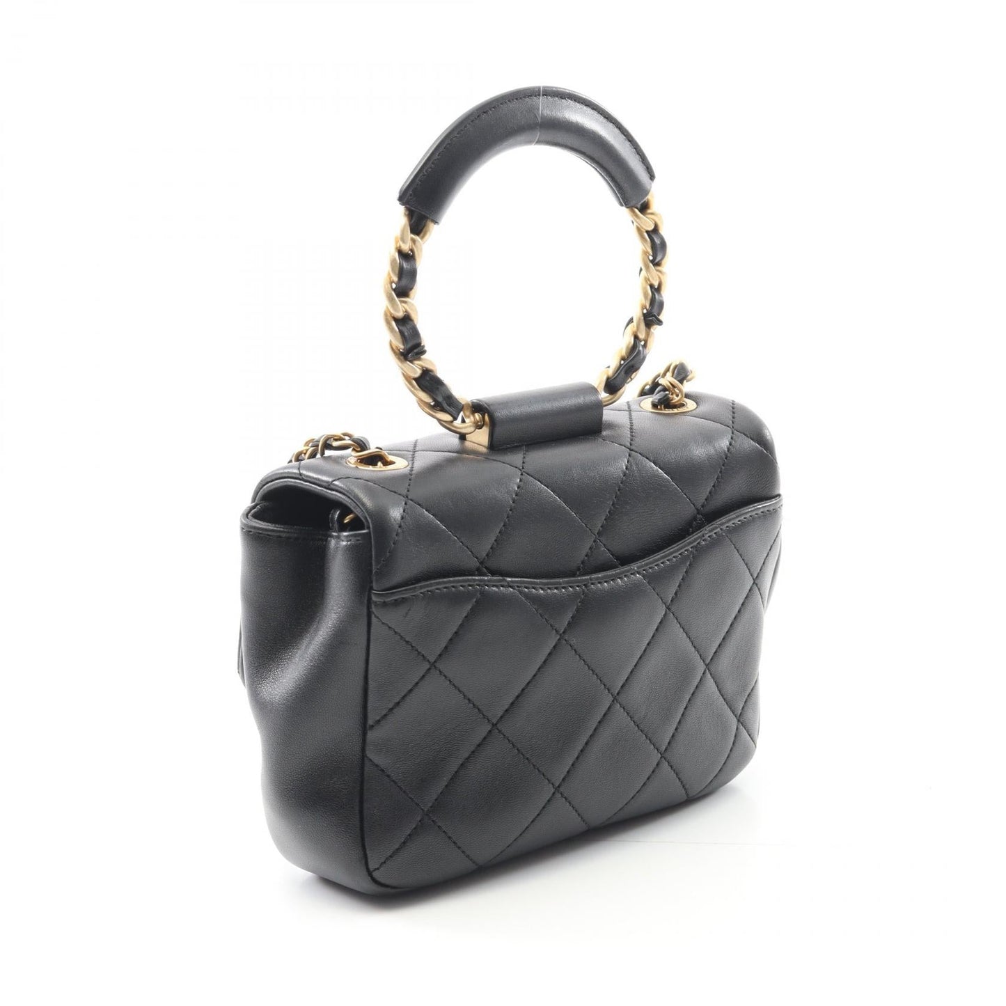 Chanel Top Handle Matelasse Lambskin Shoulder Bag
