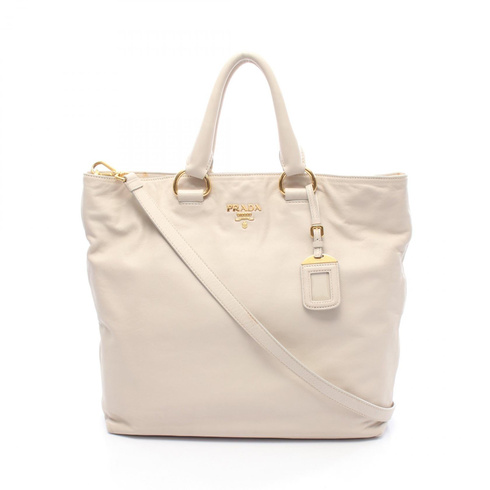 Prada Vit Daino Tote Bag Leather Leather Tote Bag