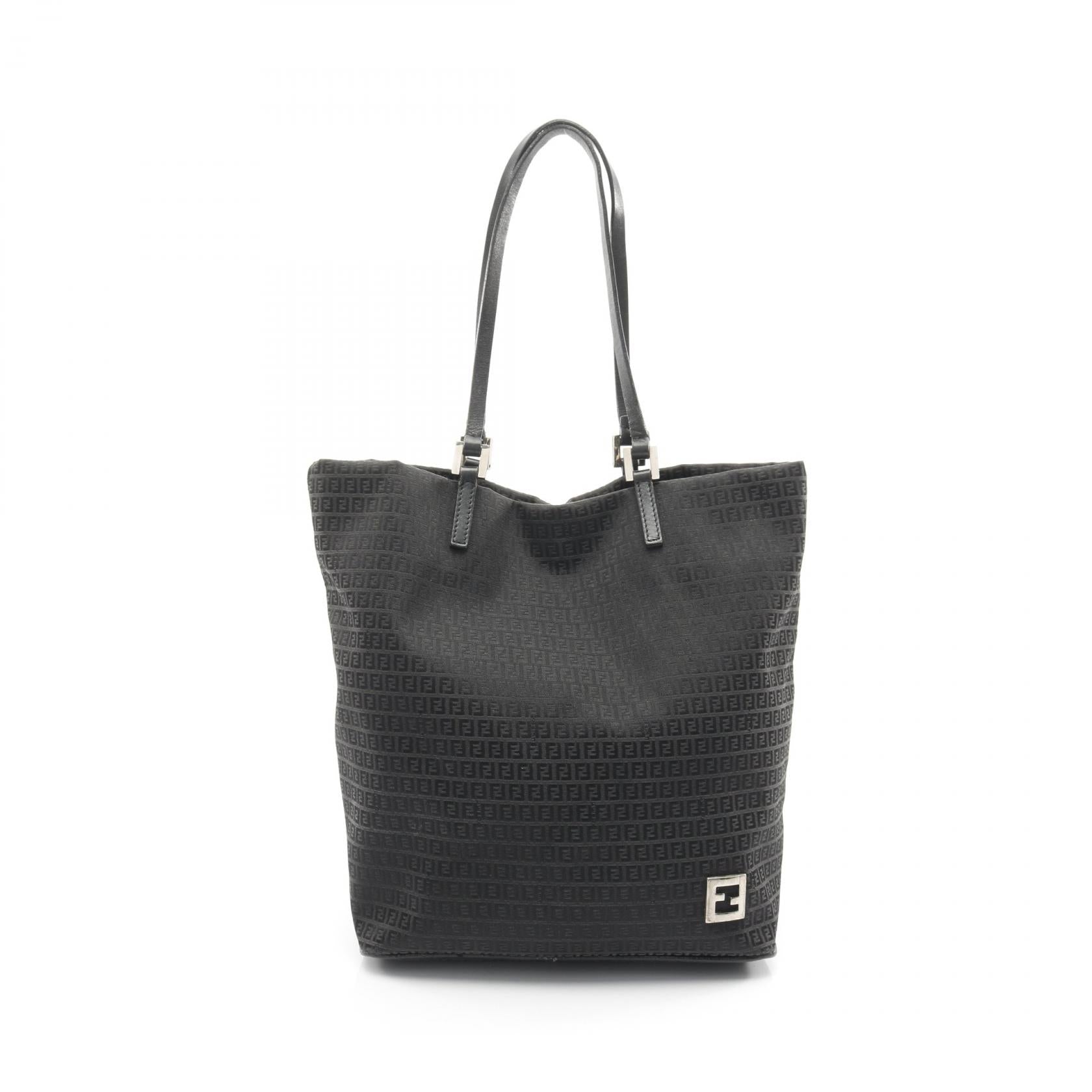 Fendi Zucchino Tote Bag Leather Canvas