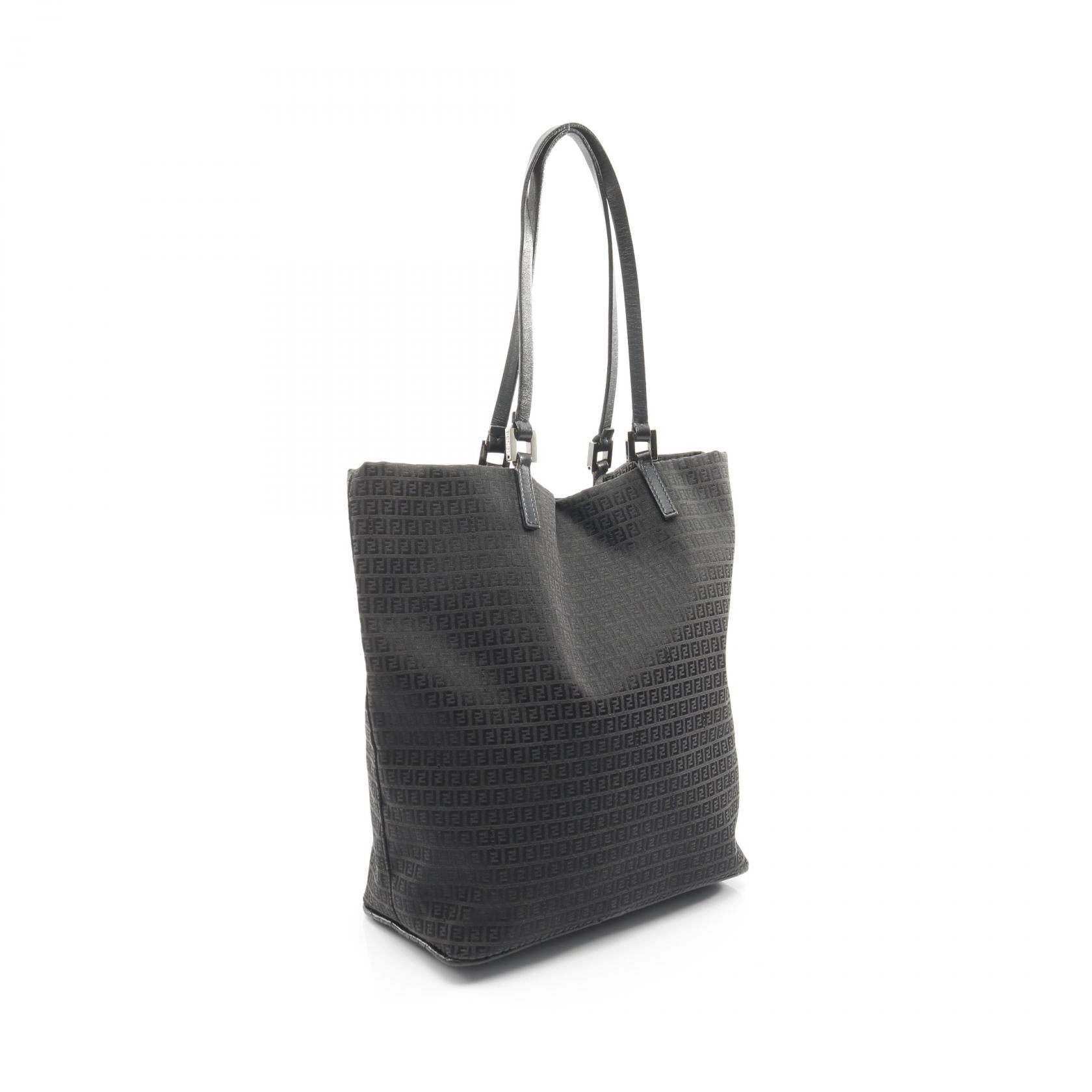 Fendi Zucchino Tote Bag Leather Canvas