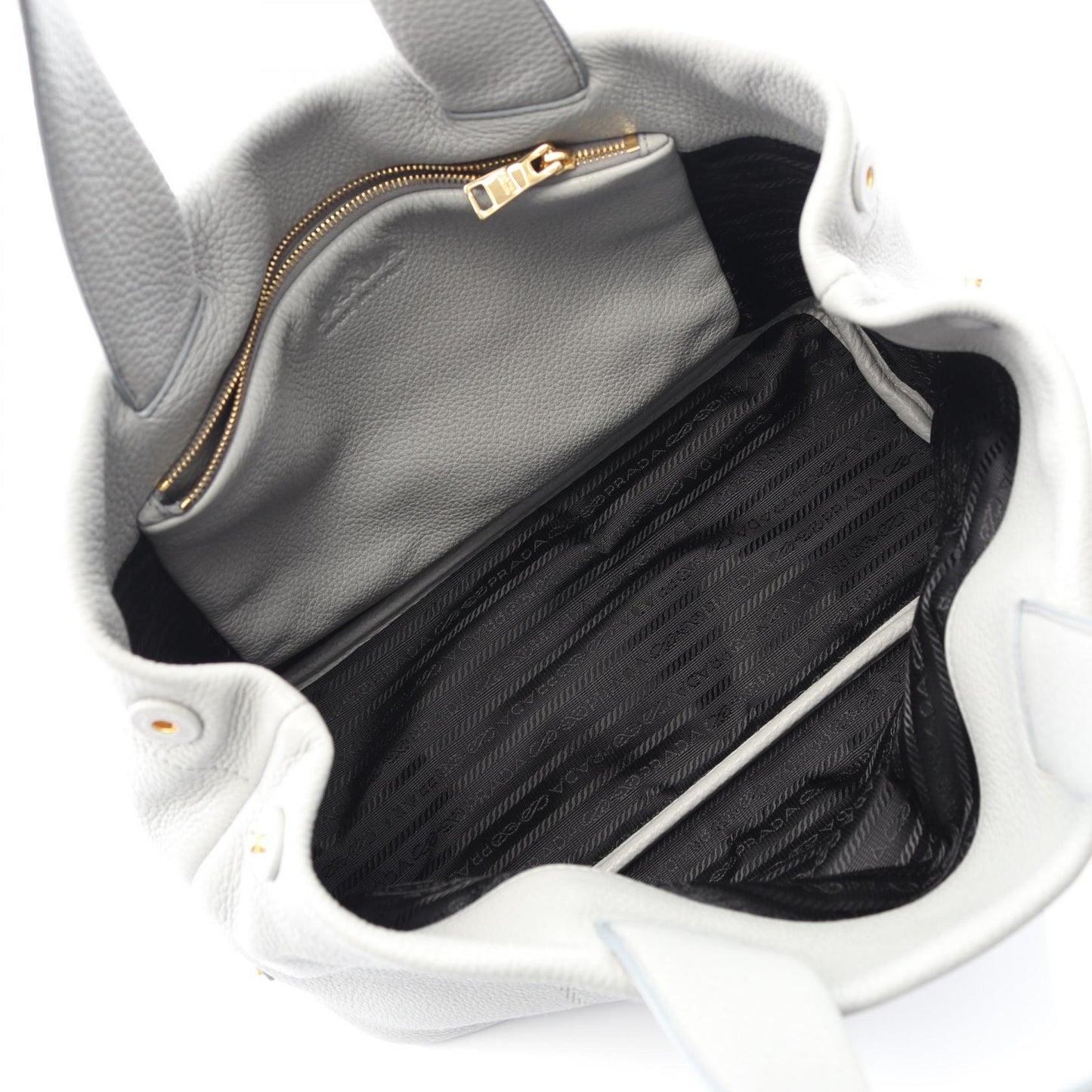 Prada Vit Daino Tote Bag Leather