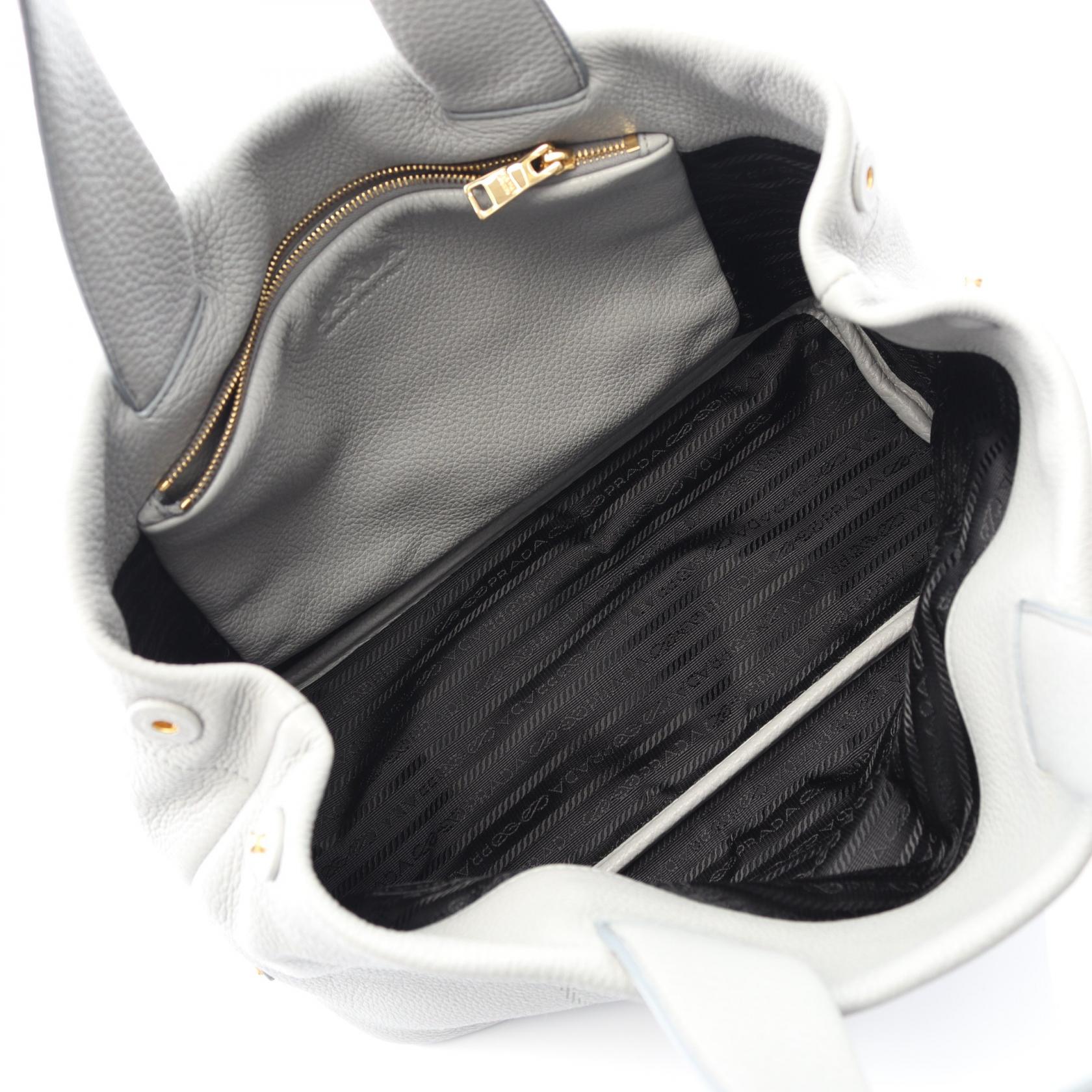 Prada Vit Daino Tote Bag Leather