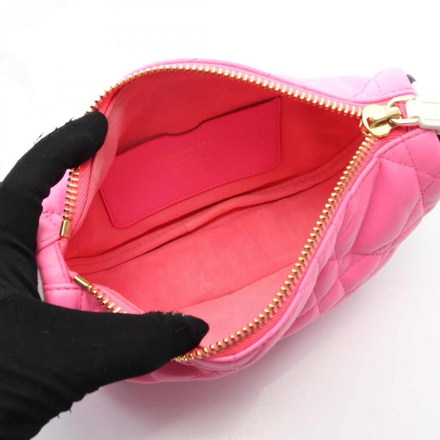 Dior Vibe Hobo Cannage Shoulder Bag Leather Small
