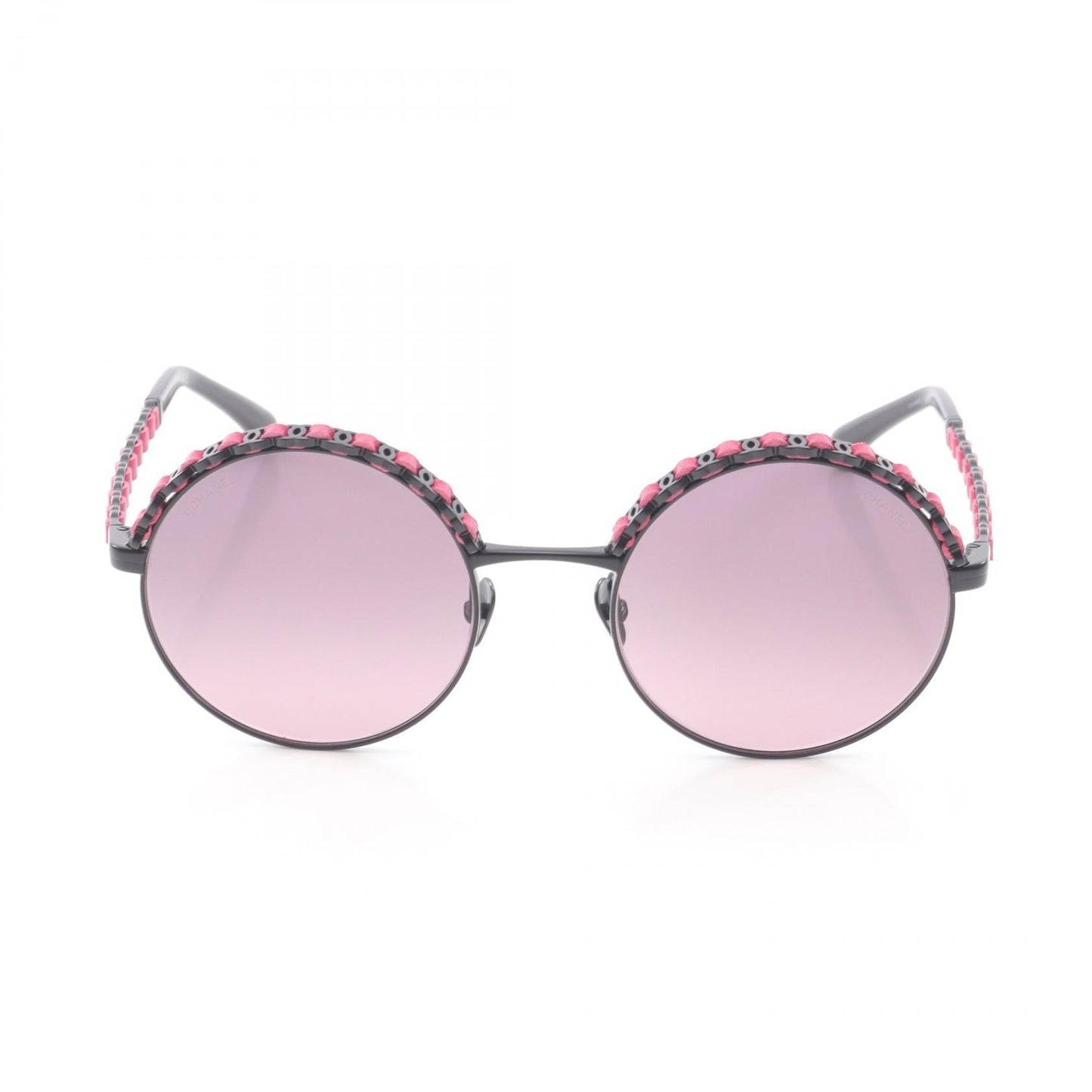 Chanel Coco Mark Leather Metal Sunglasses Bag