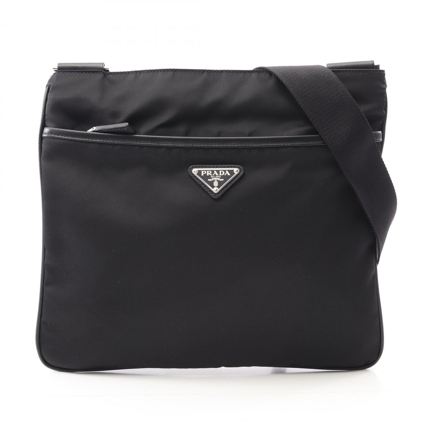 Prada Tessuto Saffi Shoulder Bag Leather Nylon Saffiano Leather Shoulder Bag