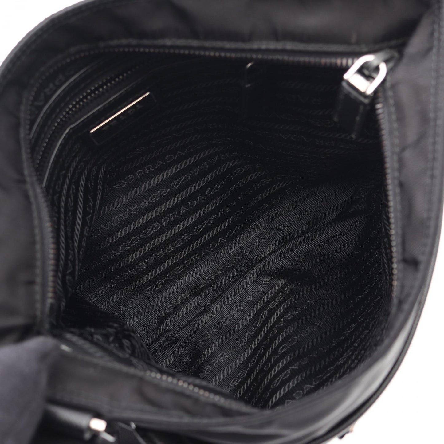 Prada Tessuto Saffi Shoulder Bag Leather Nylon Saffiano Leather Shoulder Bag