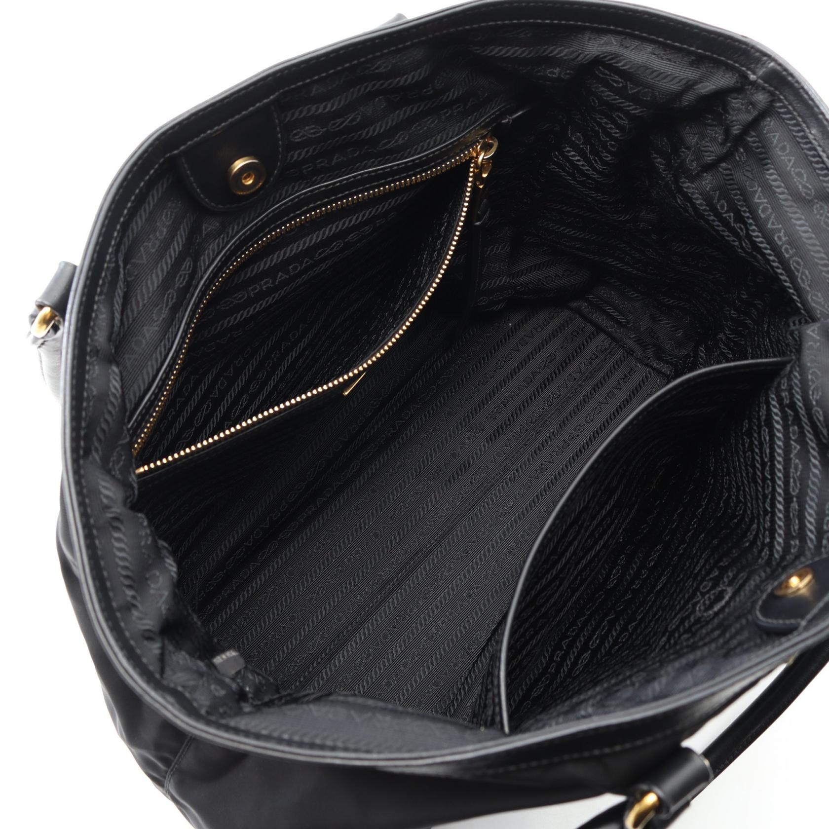 Prada 1Bg159 Tote Bag Leather Nylon