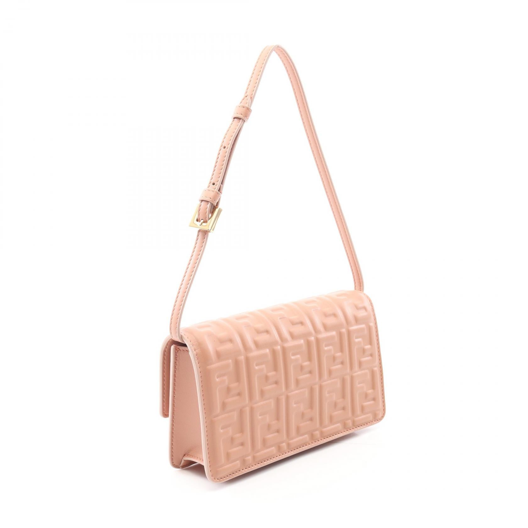 Fendi Baguette Zucca Shoulder Bag Leather