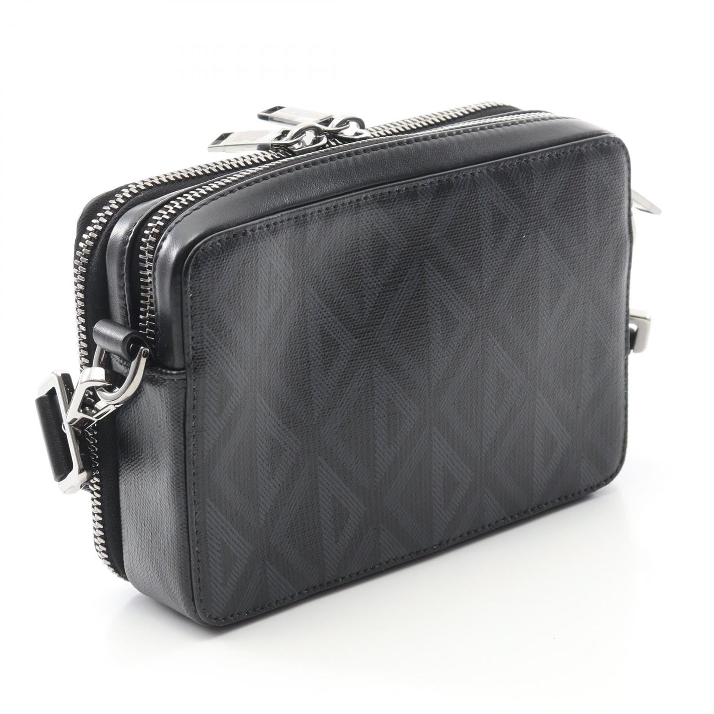 Dior Cd Diamond Pvc Coated Shoulder Bag Leather Canvas