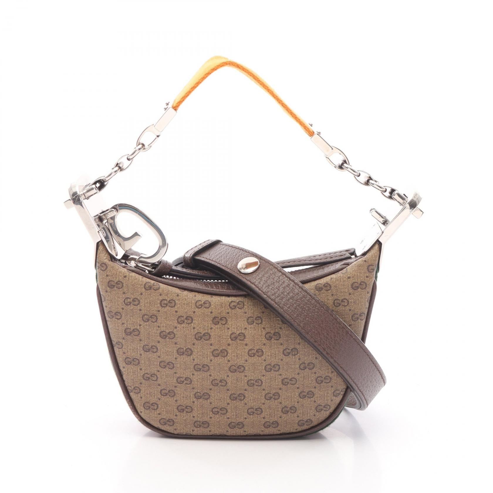 Gucci Micro Sheline Line Pvc Coated Handbag Canvas Travel Bag