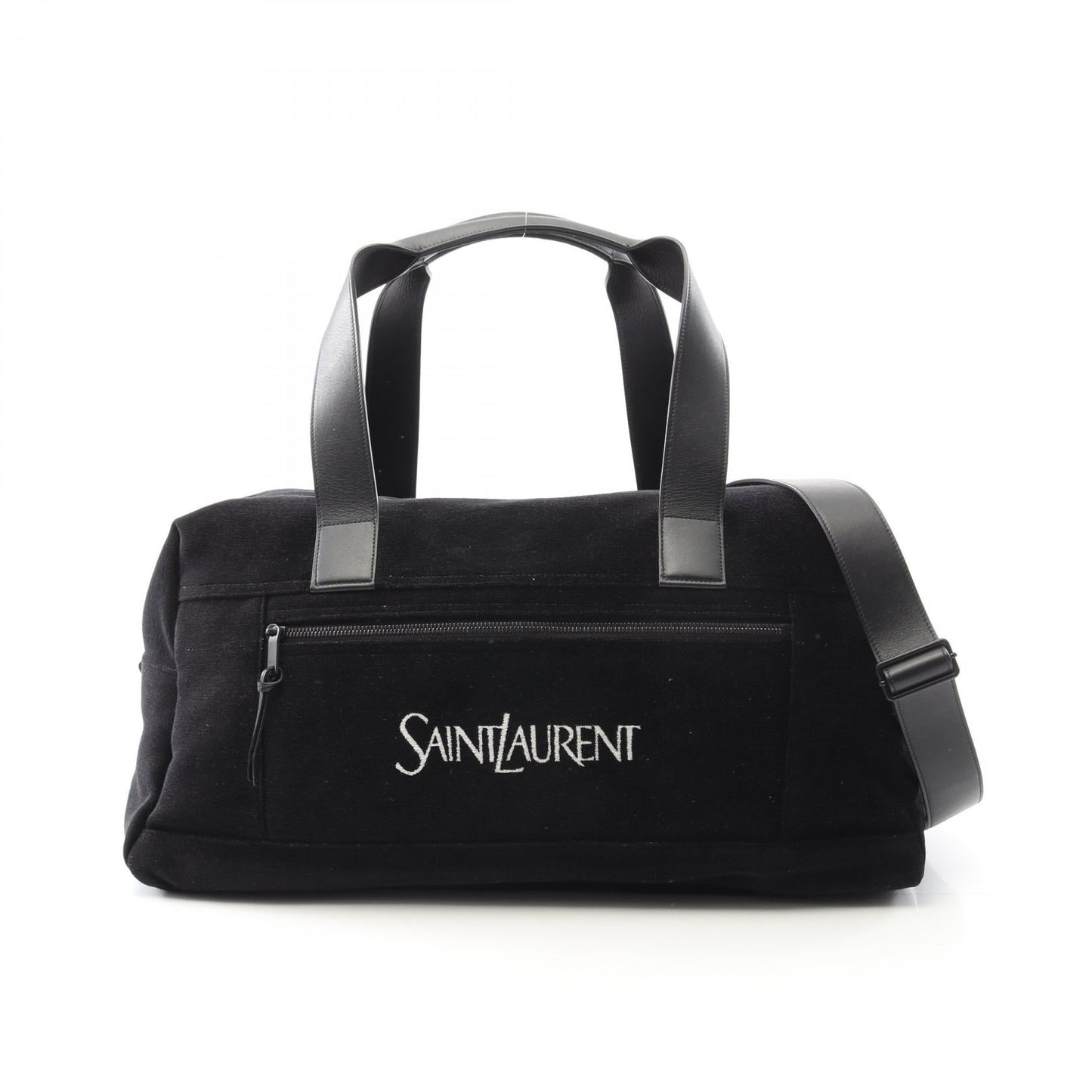 YSL Saint Laurent Paris Nux Fabric Boston Bag Leather Travel Bag