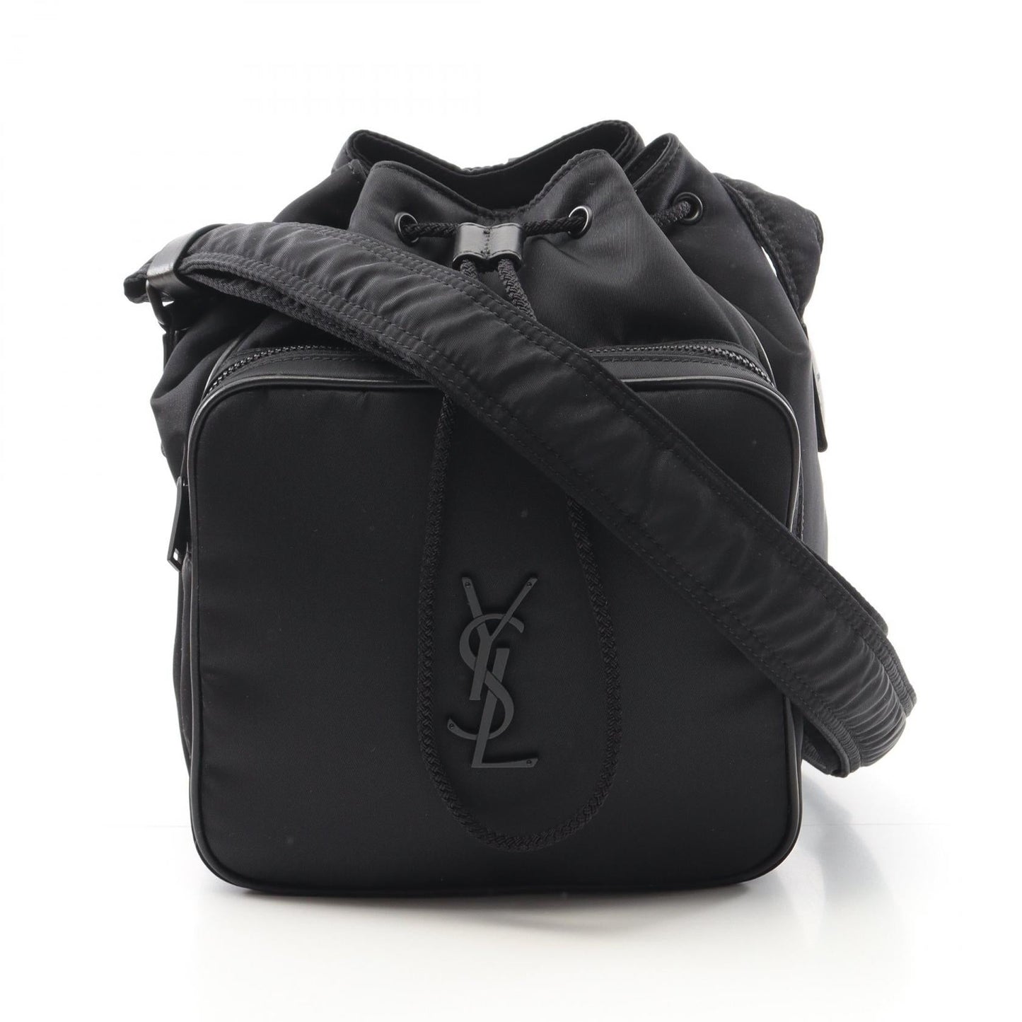 YSL Saint Laurent Paris Niki Bag Leather Nylon Bucket Shoulder Bag
